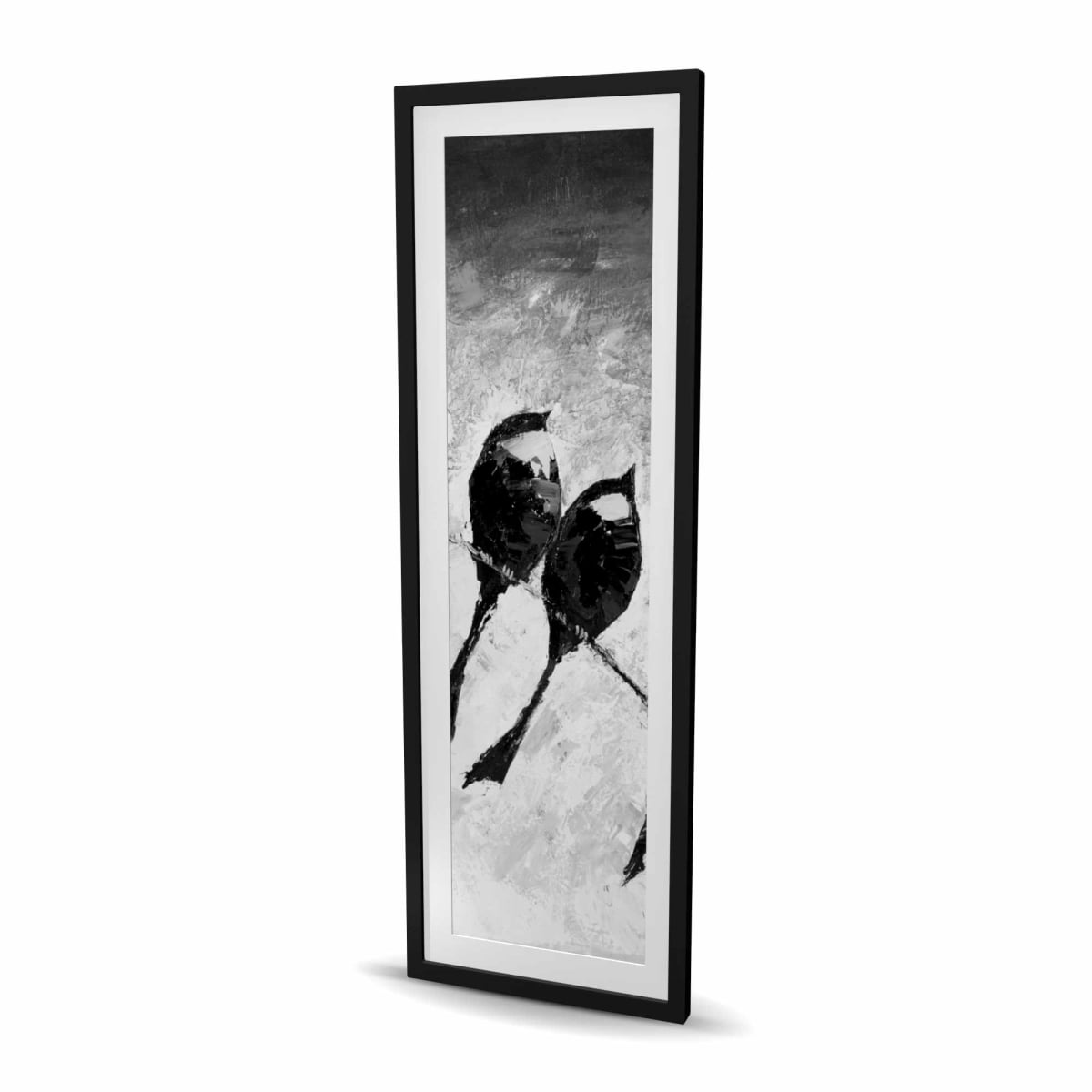 C1FM2060XY93SP 20 x 60 in. Five Birds Perched - Framed Matted Print Wall Art - Home Decor Art