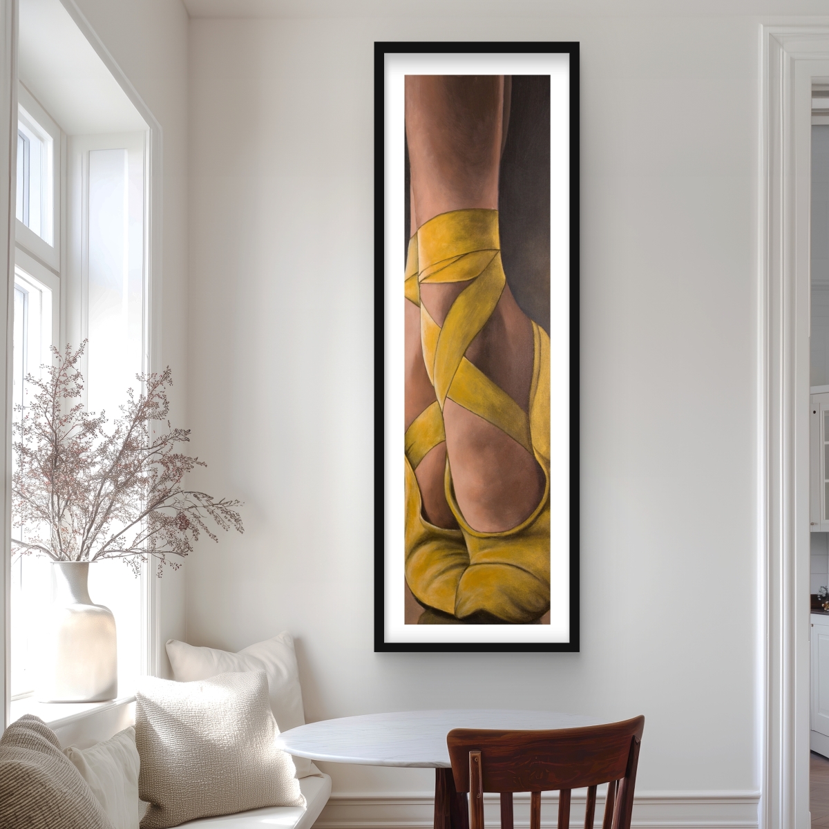 C1FM2060PA30EJ 20 x 60 in. Synchronized Ballerinas Framed Matted Print Wall Art - Home Decor