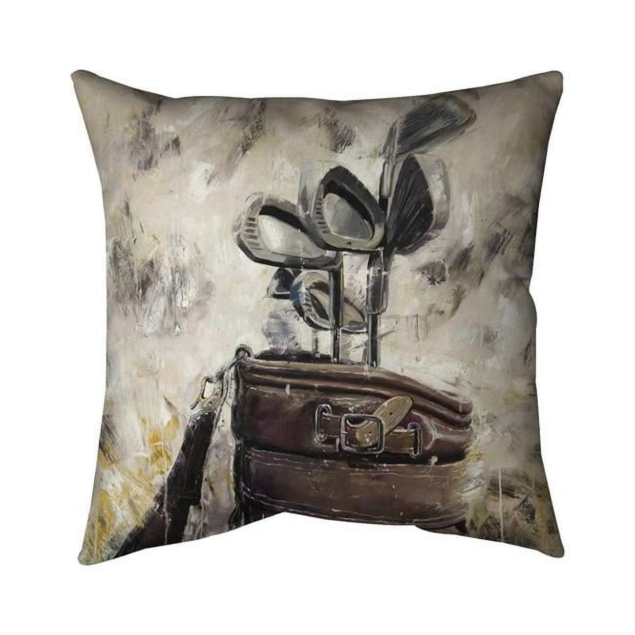 18 x 18 in. Vintage Sticks & Golf Bag-Double Sided Print Indoor Pillow