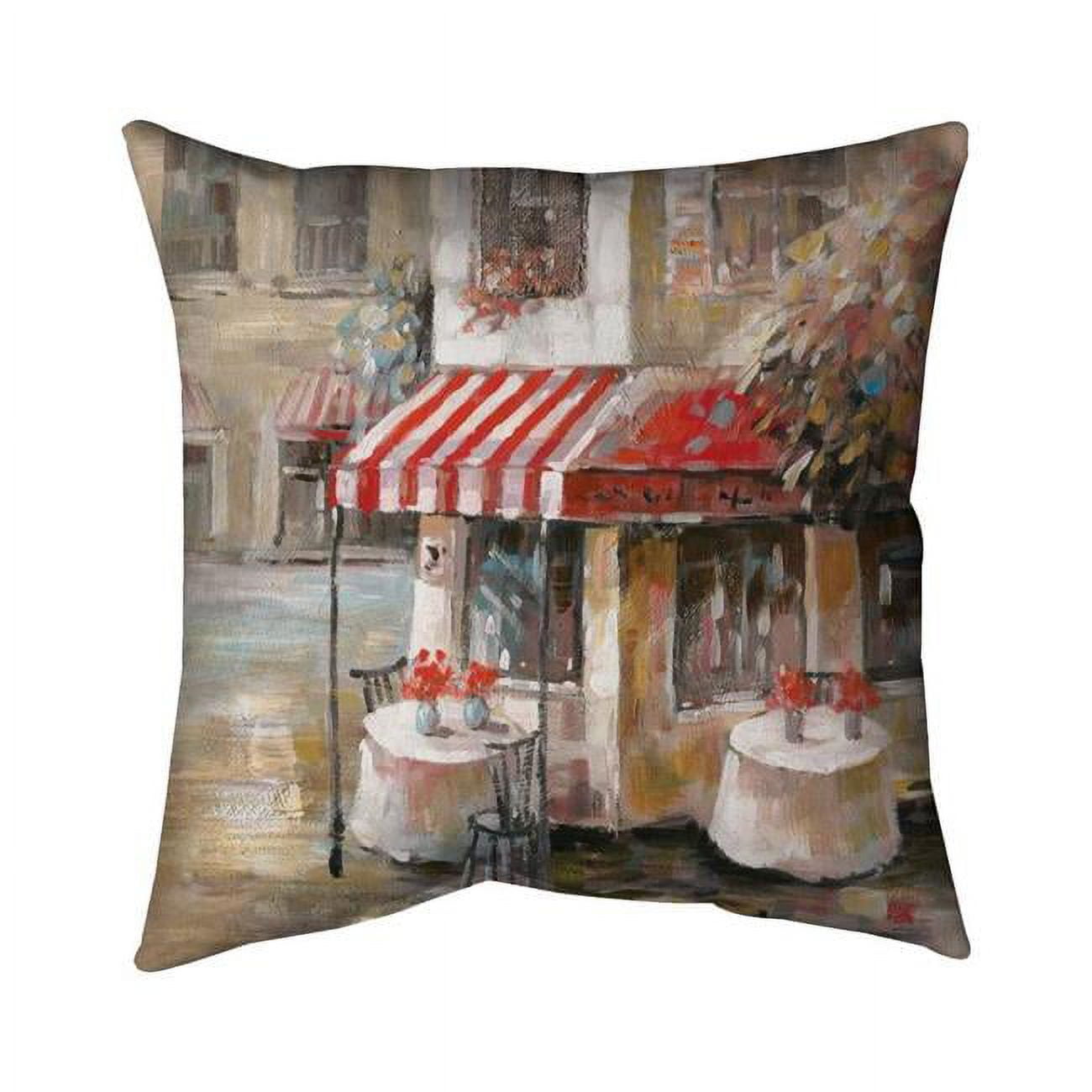 18 x 18 in. Sunny Restaurant Terrace-Double Sided Print Indoor Pillow