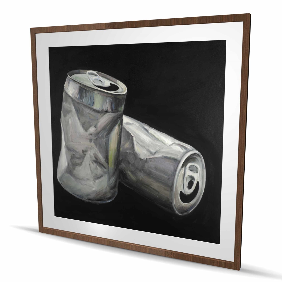 C1FM4848FUYV92 48 x 48 in. Empty Cans - Hyperrealist Framed Matted Print Wall Art for Home Decor