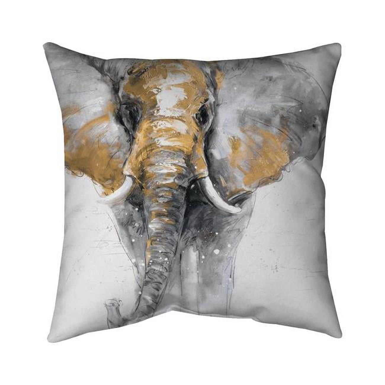 20 x 20 in. Golden Elephant-Double Sided Print Indoor Pillow