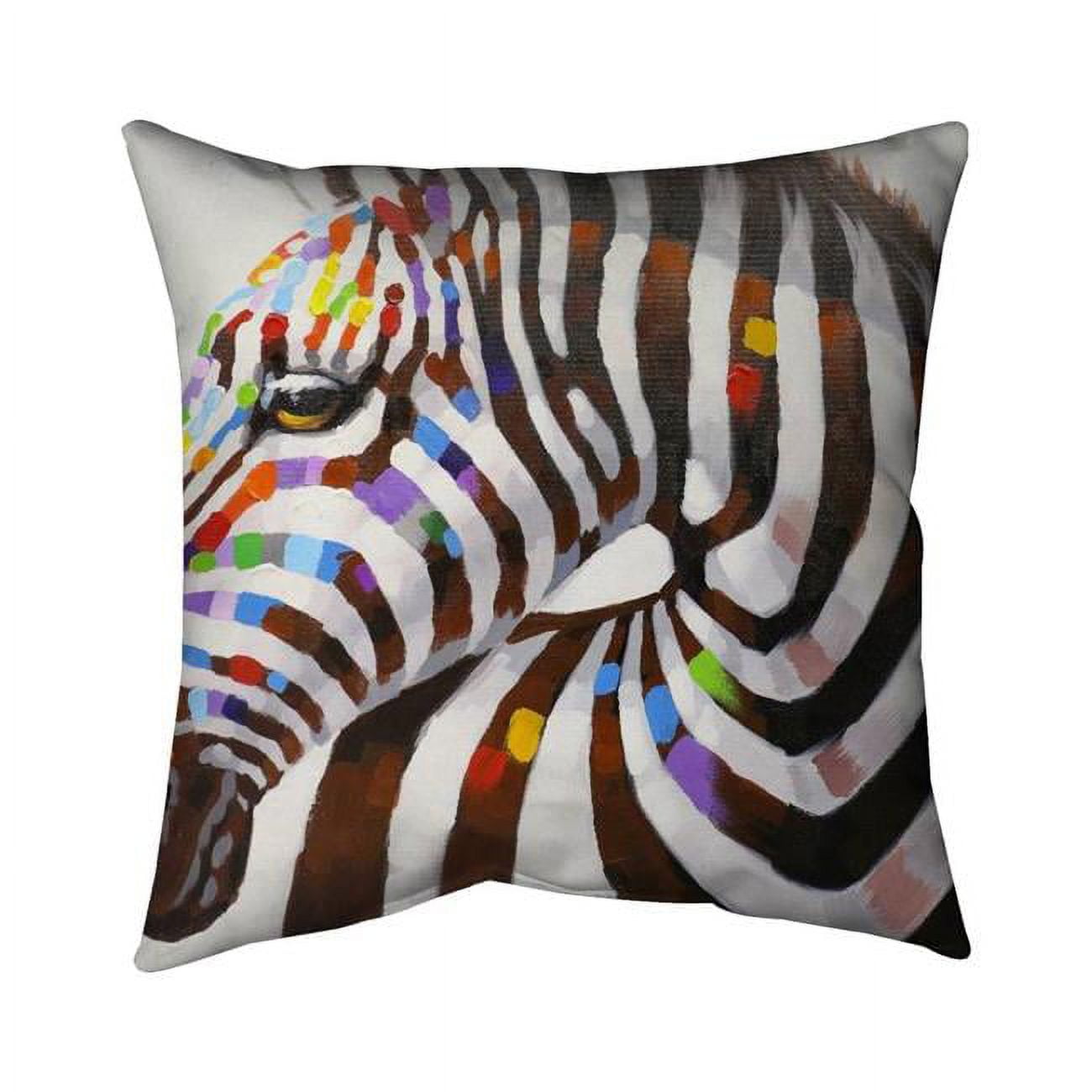 20 x 20 in. Colorful Zebra-Double Sided Print Indoor Pillow