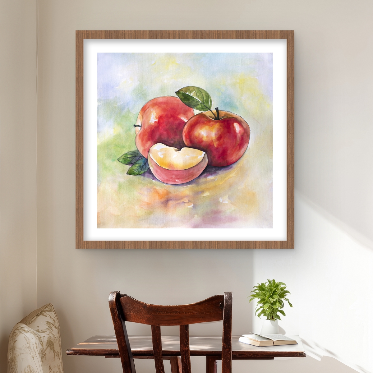 C1FM24248Z9C45 24 x 24 in. Succulent Apples - Kitchen Still Life Framed Print Wall Art for Decor