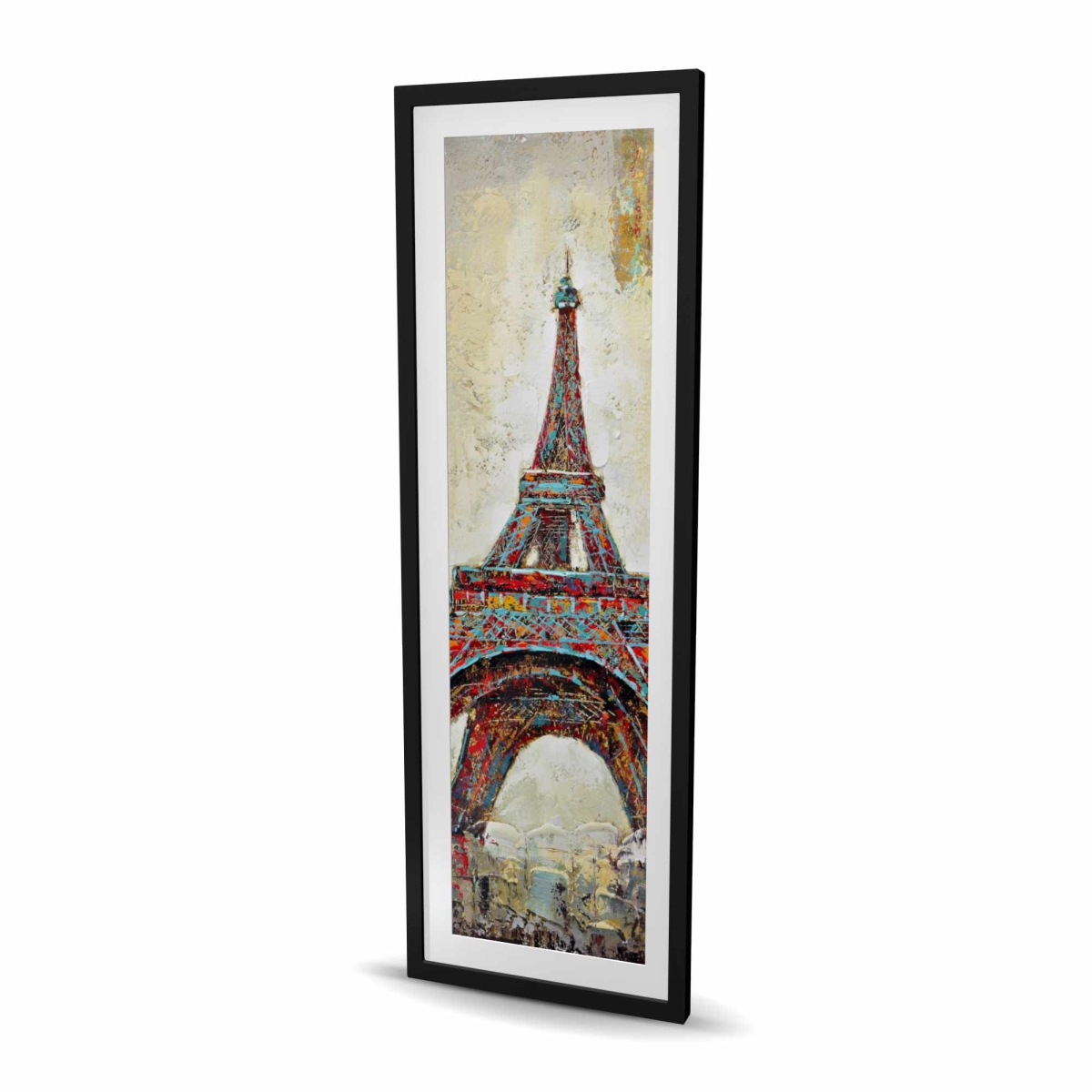 C1FM2060FT4C9R 20 x 60 in. Abstract Eiffel Tower - Framed Matted Print Wall Art for Home Decor