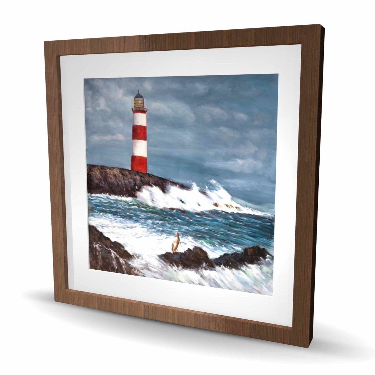 C1FM242400AT3K 24 x 24 in. Lighthouse At the Edge of the Sea Unleashed - Framed Print Wall Art
