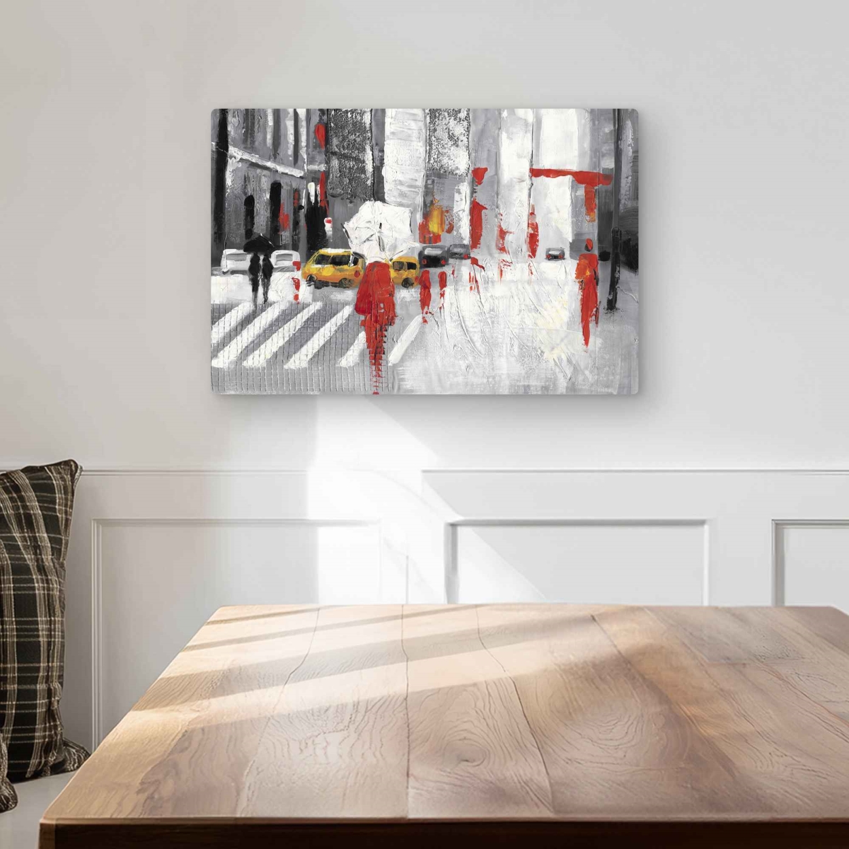 C1MP12186F77JW 12 x 18 in. Abstract Cloudy City Street Wall Art - Cities Man Metal Print Decor
