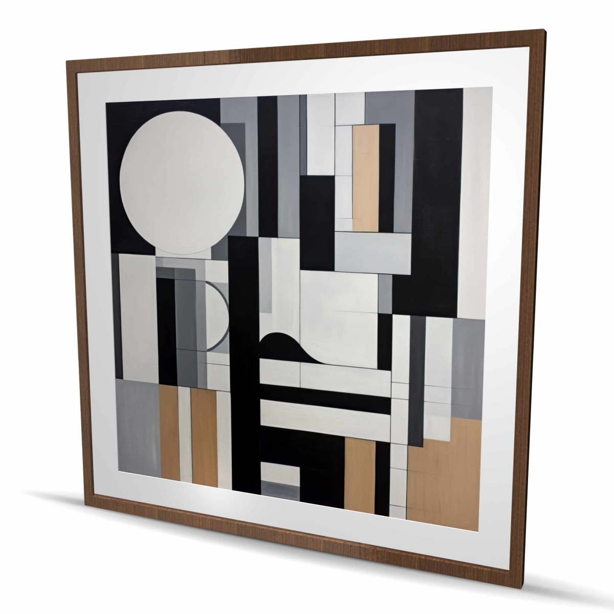 C1FM48487WJYM6 48 x 48 in. Overload - Patterns Black Framed Matted Print Wall Art for Home Decor