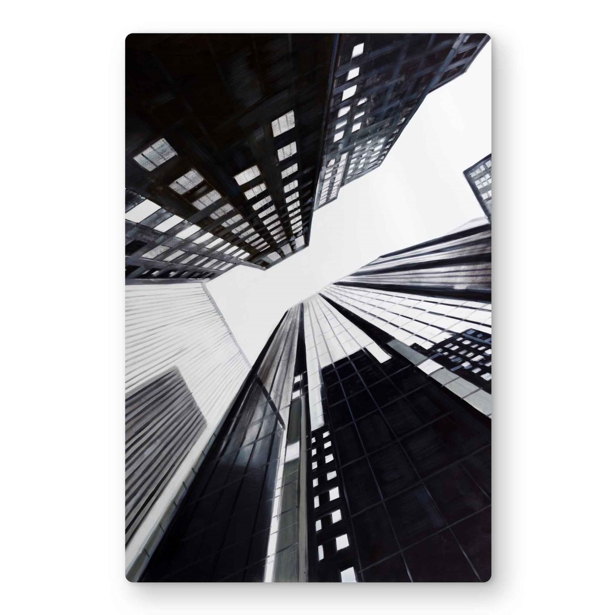C1MP1218ZDGEUE 12 x 18 in. Low-Angle View of the City Wall Art - Contemporary Metal Print Decor