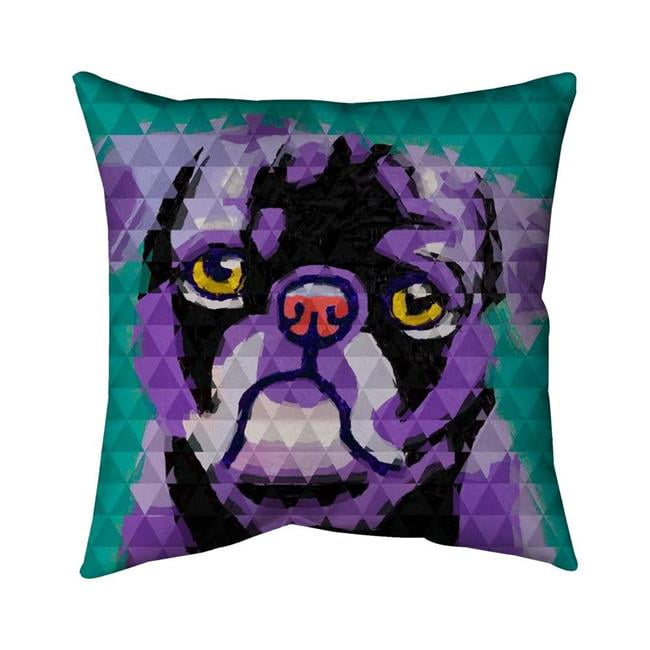 20 x 20 in. Geometric Pug-Double Sided Print Indoor Pillow