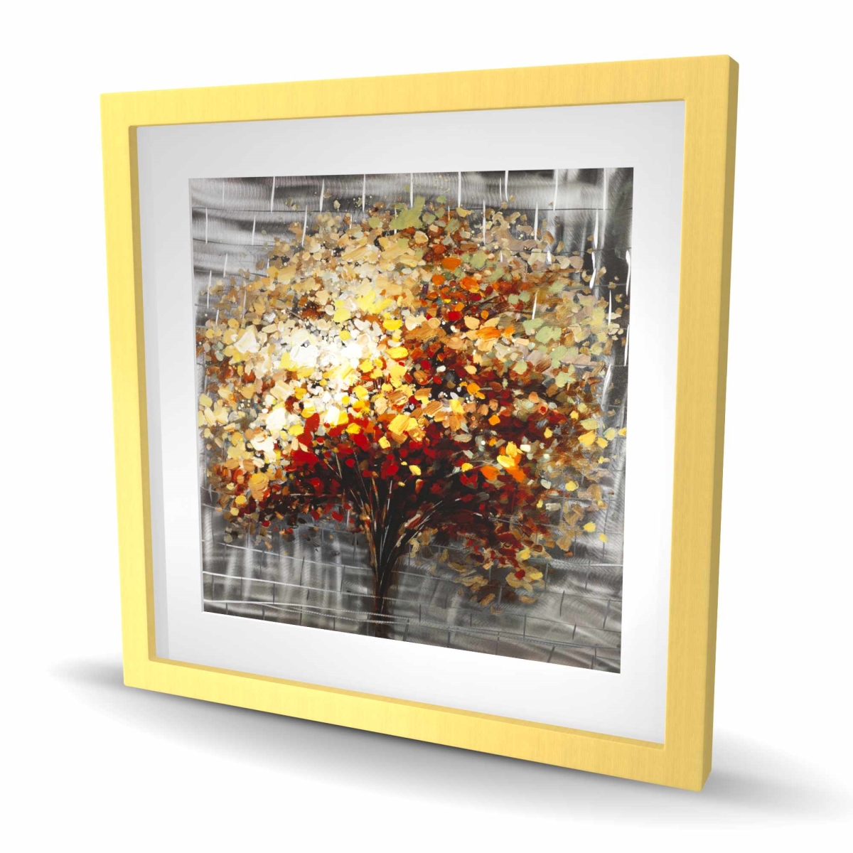 C1FM242429HHAT 24 x 24 in. Abstract Tree by Fall - Contemporary Framed Print Wall Art for Decor