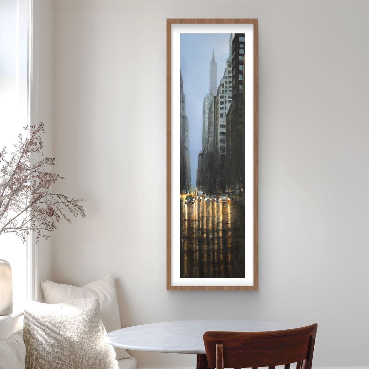 C1FM1648TEK5X6 16 x 48 in. Evening in the Streets of York City Wall Art - Framed Print Decor