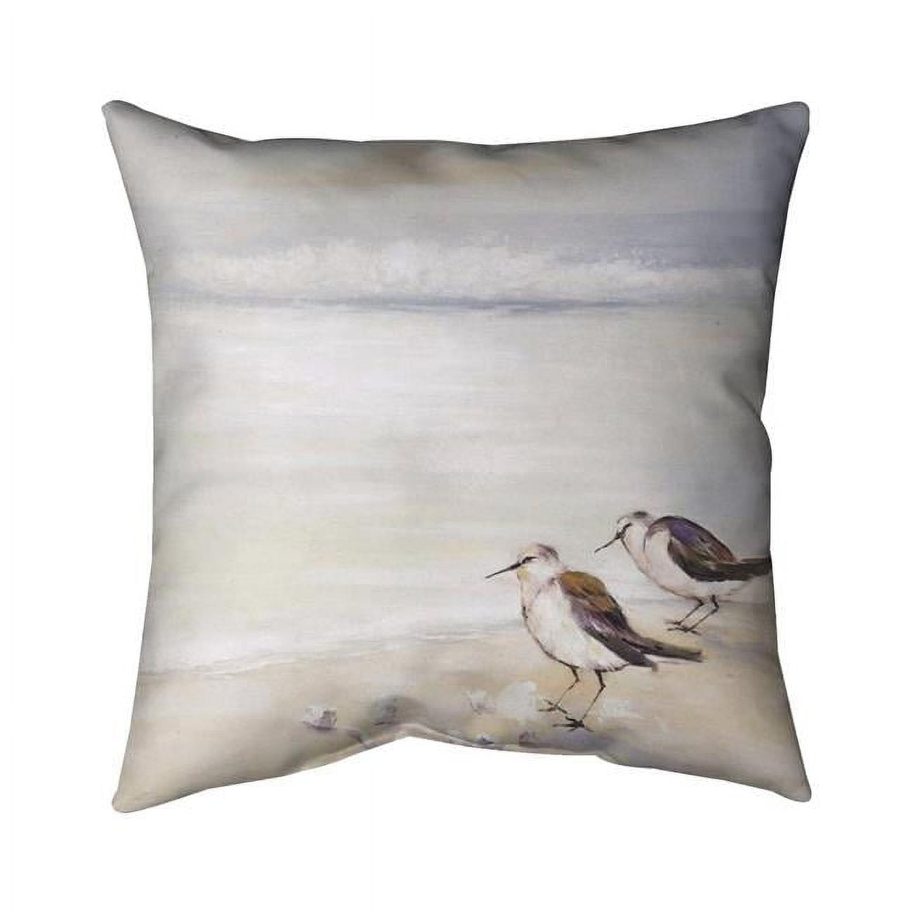 20 x 20 in. Two Sandpipers on the Beach-Double Sided Print Indoor Pillow