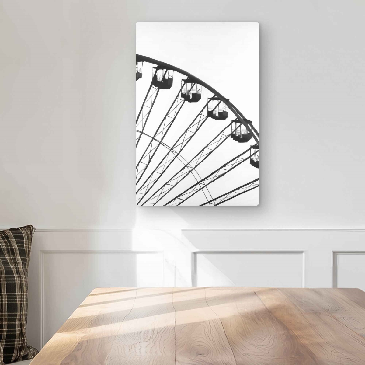 C1MP121838K30F 12 x 18 in. Quarter of A Ferris Wheel - Black Metal Print Wall Art for Home Decor
