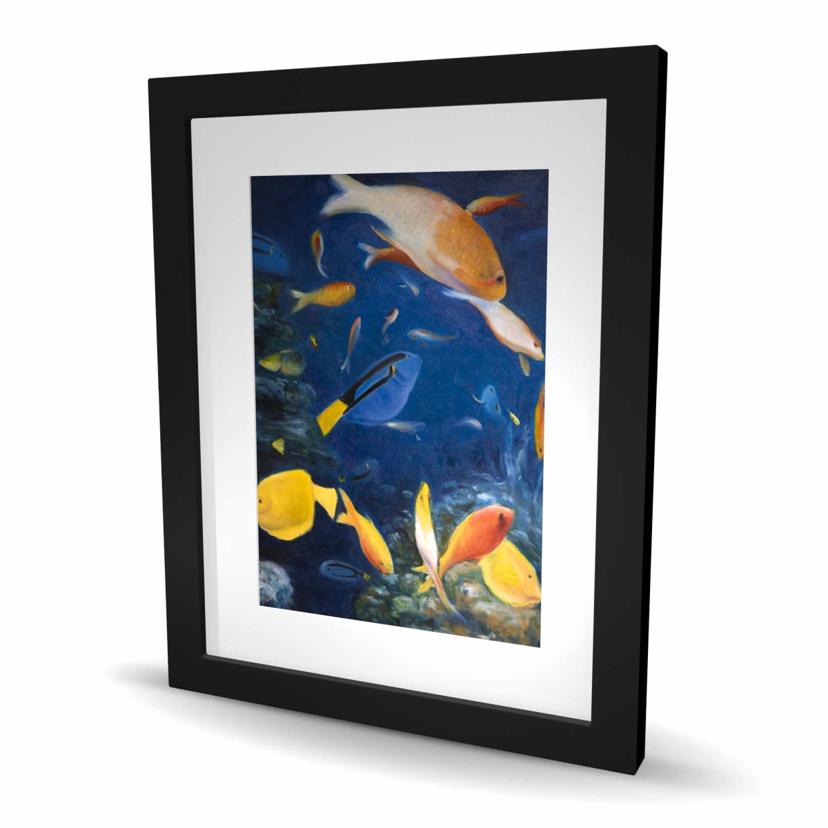 C1FM1620NMFXXS 16 x 20 in. Colorful Fish Under the Sea - Livingroom Sea Framed Print Wall Art