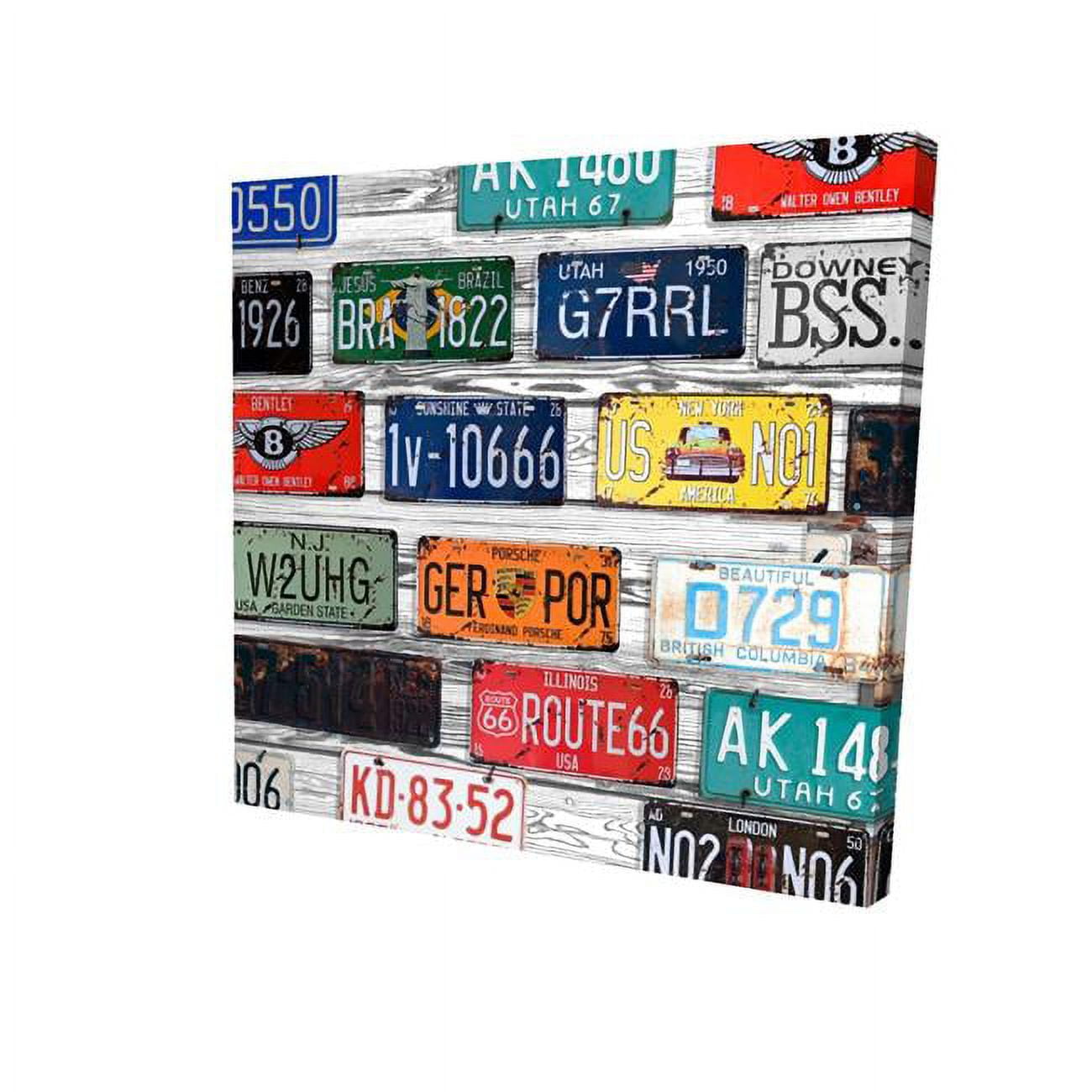 8 x 8 in. Number Plates-Print on Canvas