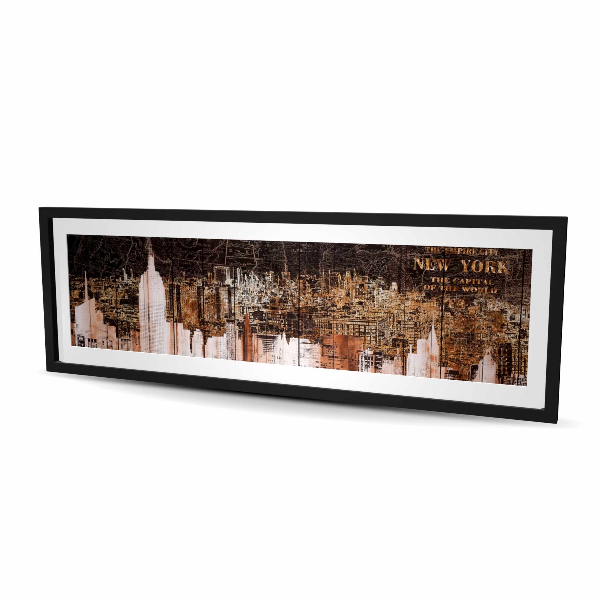 C1FM2060HB7FBF 20 x 60 in. The Empire City of York - Beige Framed Matted Print Wall Art