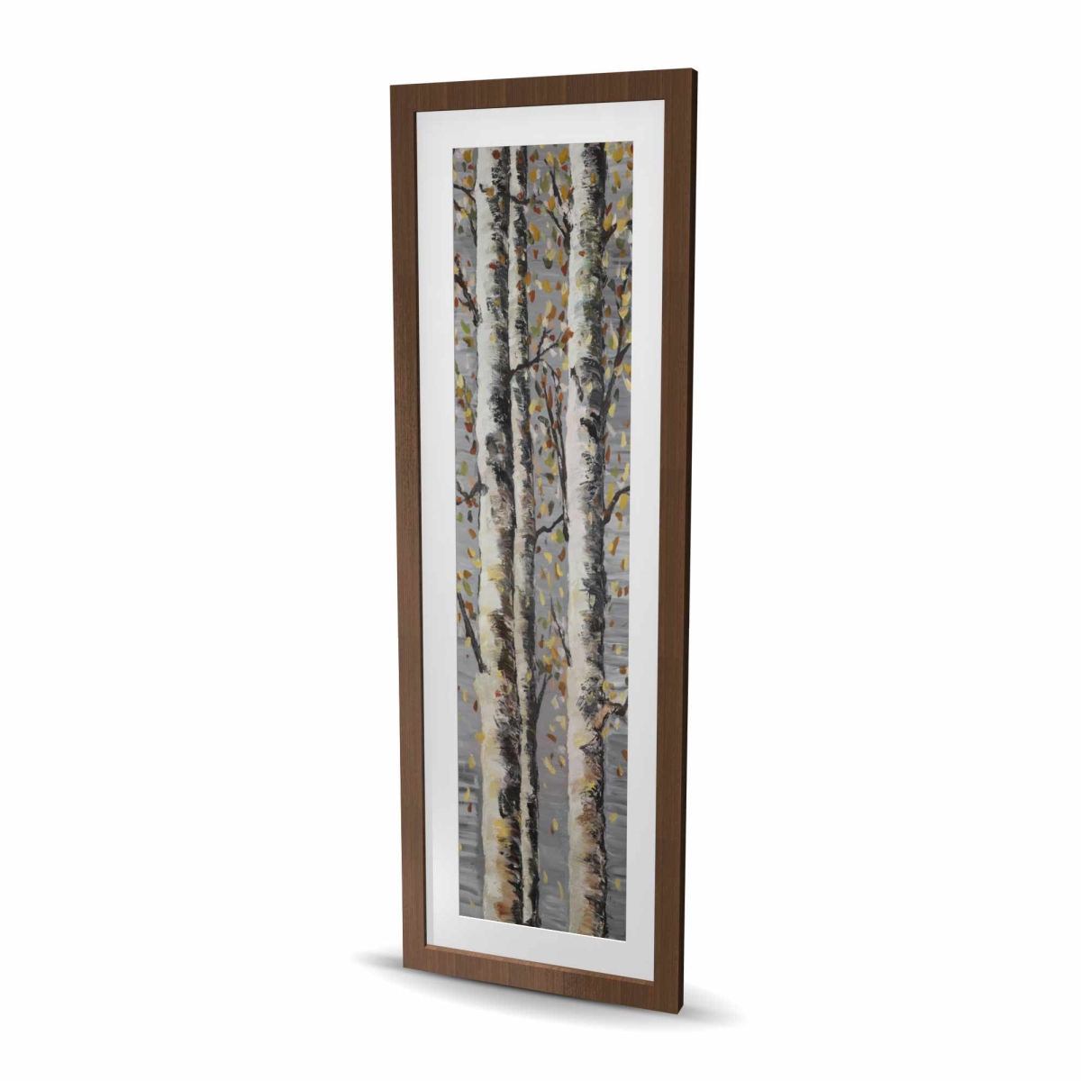 C1FM1648AQ7C6H 16 x 48 in. Blossoming Birches - Contemporary Trees Framed Matted Print Wall Art