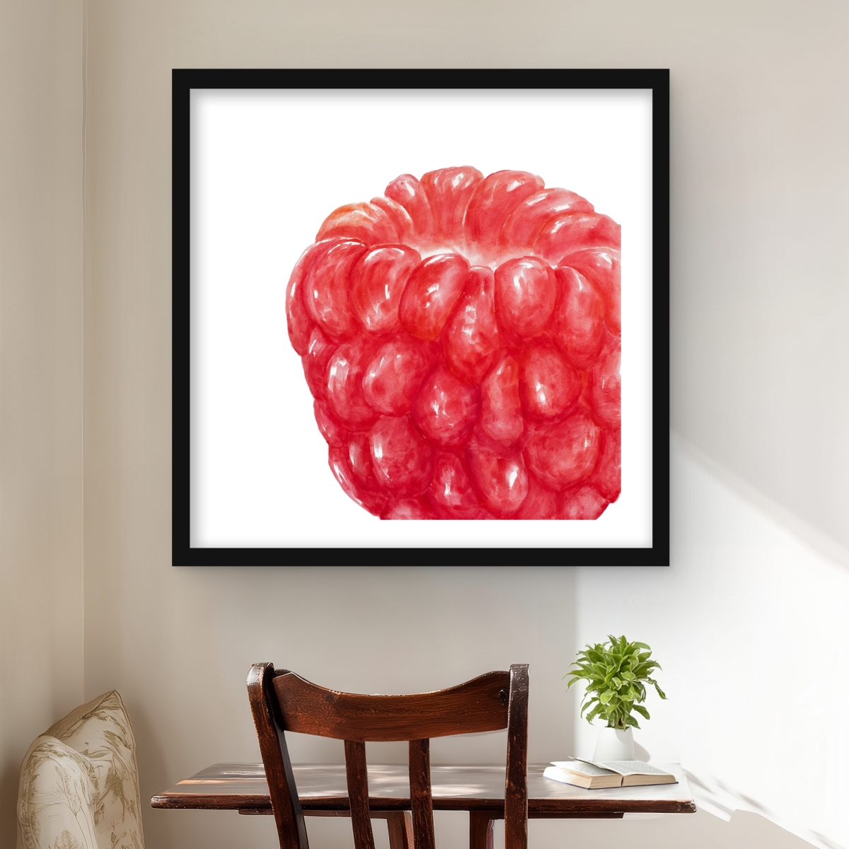 C1FM24246GOUHB 24 x 24 in. Raspberry - Red Food Framed Matted Print Wall Art - Home Decor Art