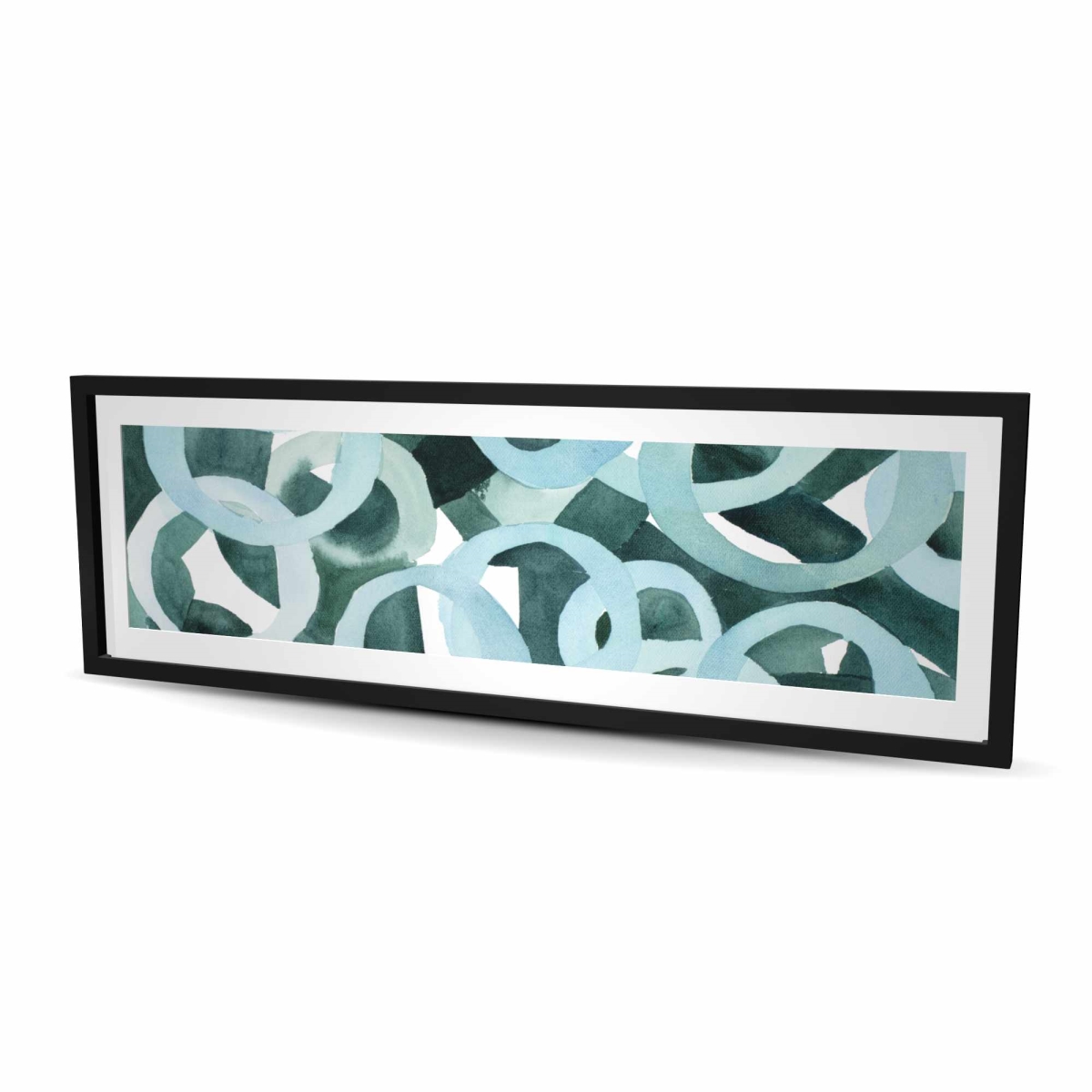 C1FM20600D2WOI 20 x 60 in. Abstract Rings - Illustrative Framed Matted Print Wall Art for Decor