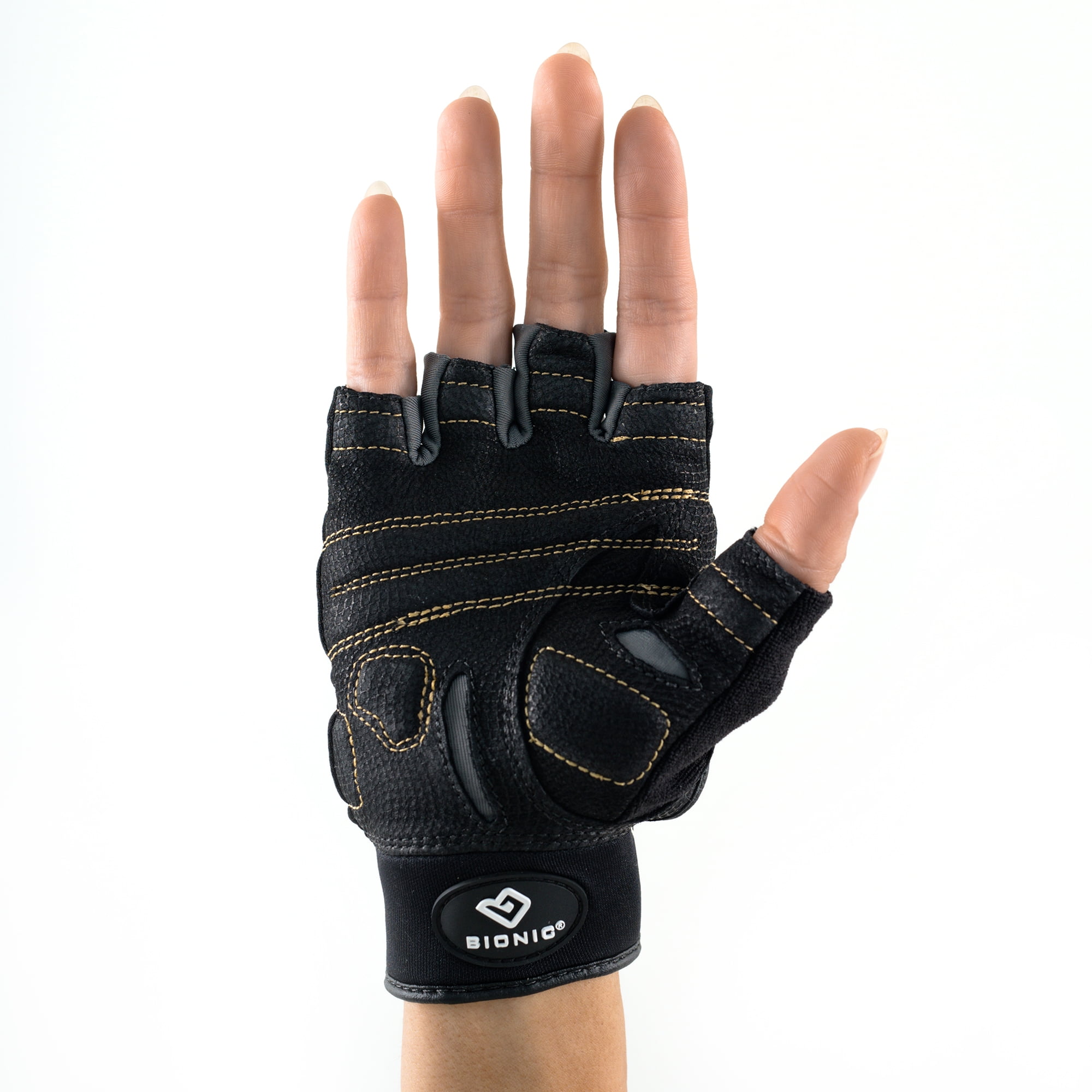 Picture of Bionic Glove BMFX-W-P-BK-XL Womens Beast Mode Fitness Fingerless - Black, 1X Large