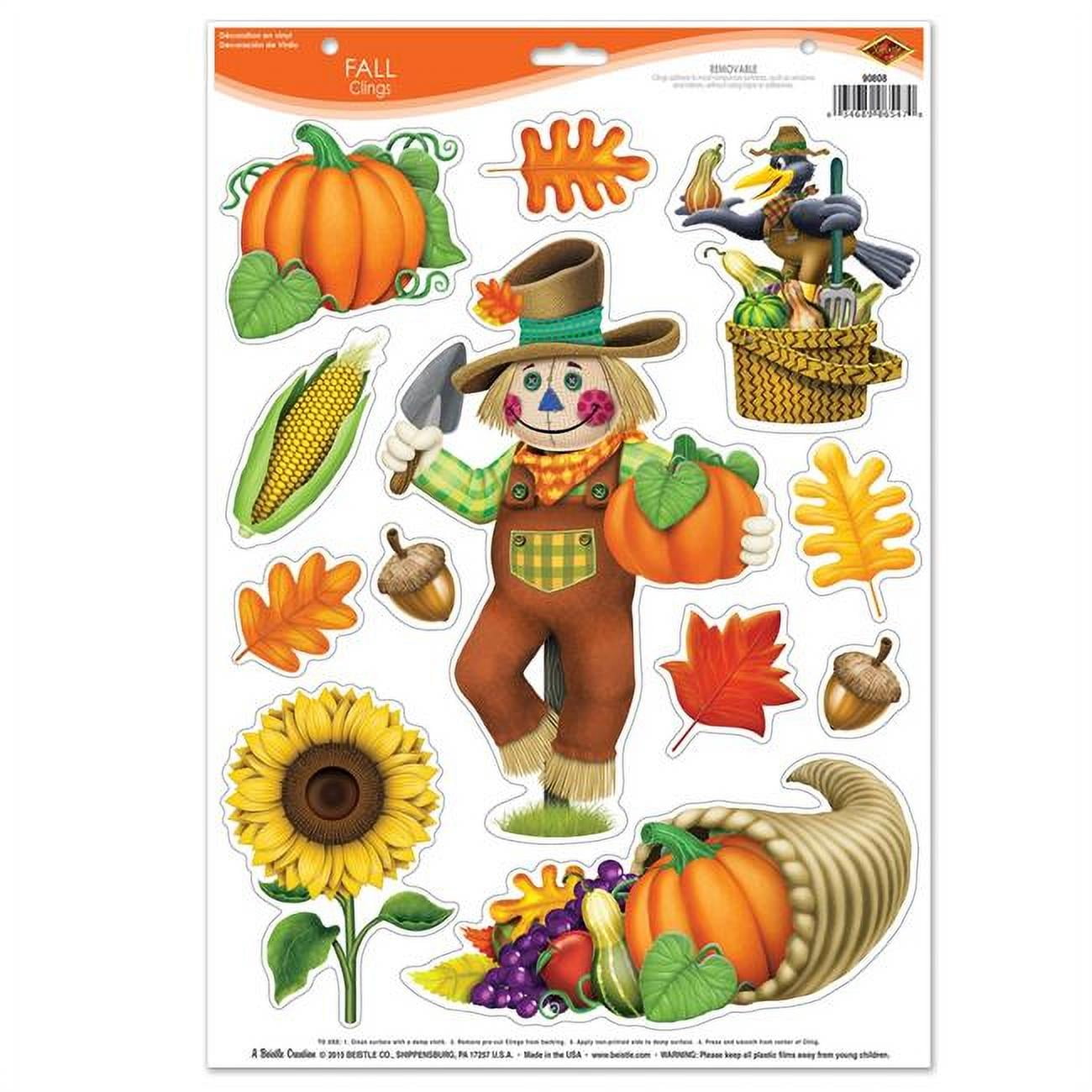 Picture of The Beistle 90808 12 x 17 in. Fall Clings&#44; Pack of 12