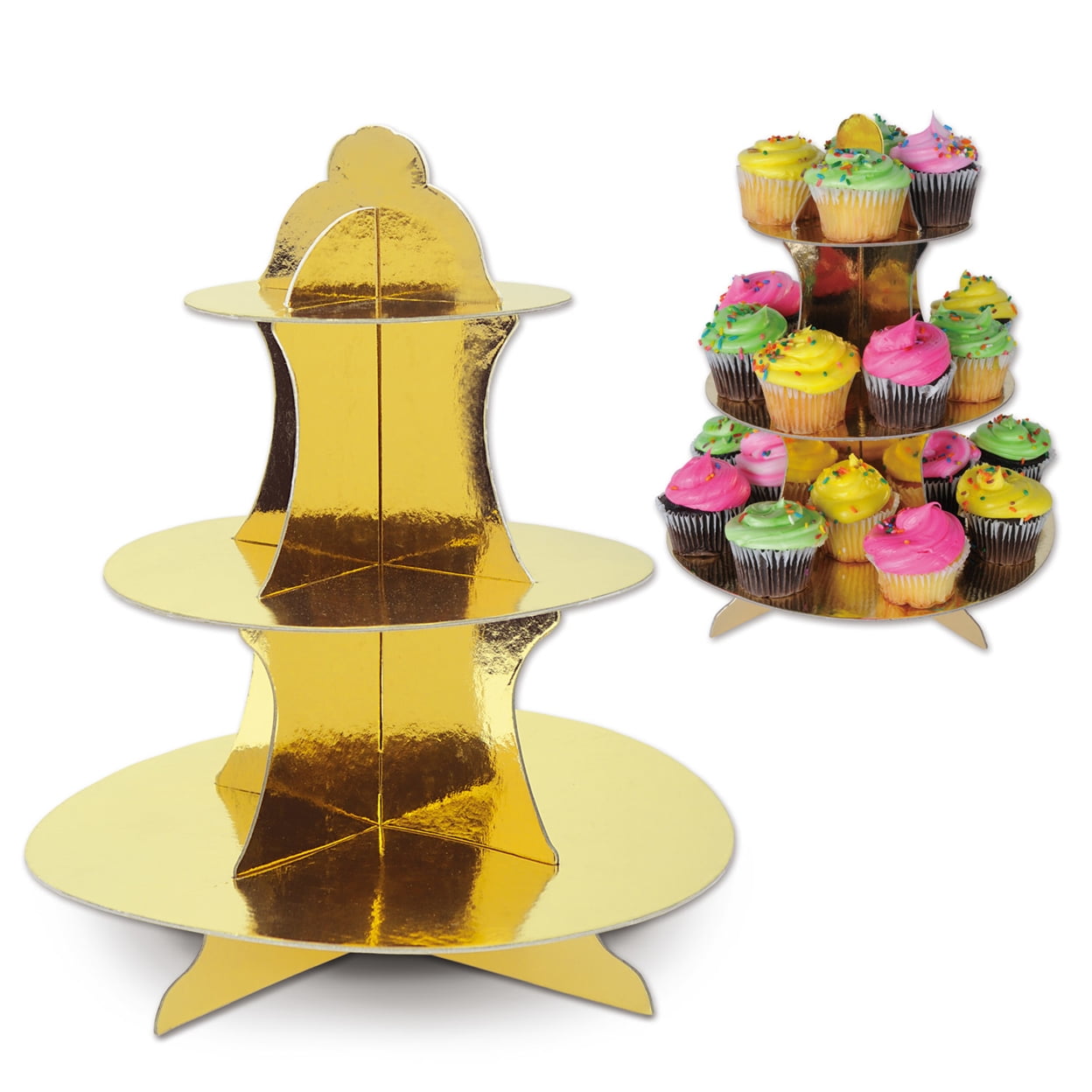 Picture of The Beistle 59990-GD Metallic Cupcake Stand&#44; Pack of 12