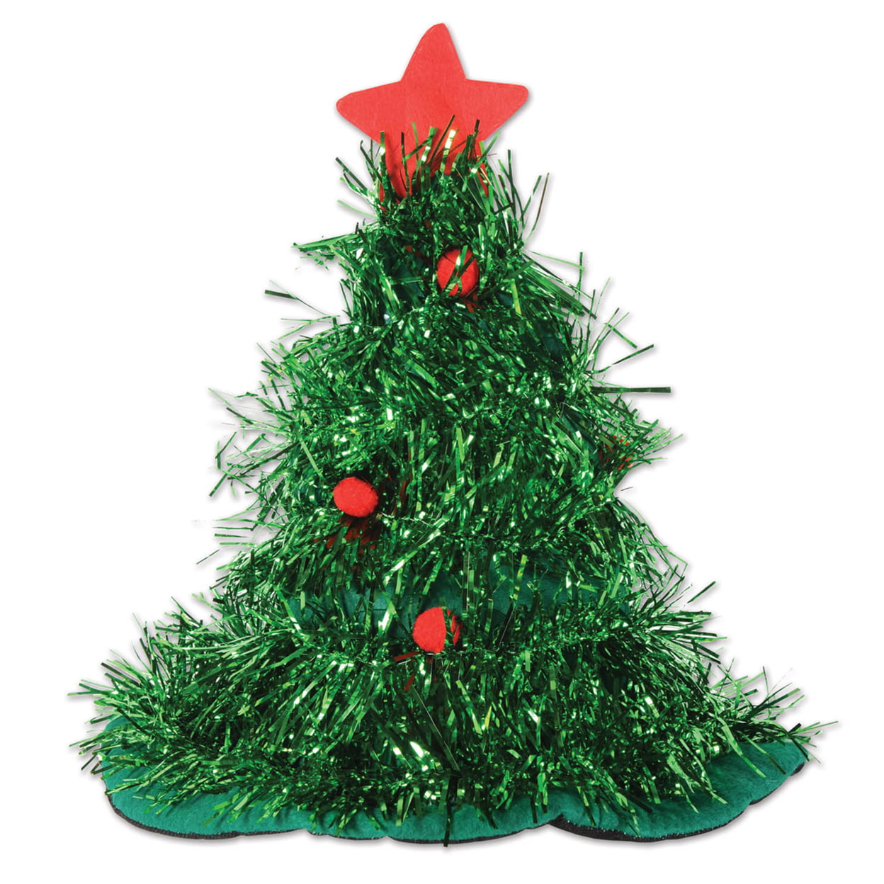 Picture of Beistle 20261 Tinsel Christmas Tree Hat&#44; Green - Pack of 12