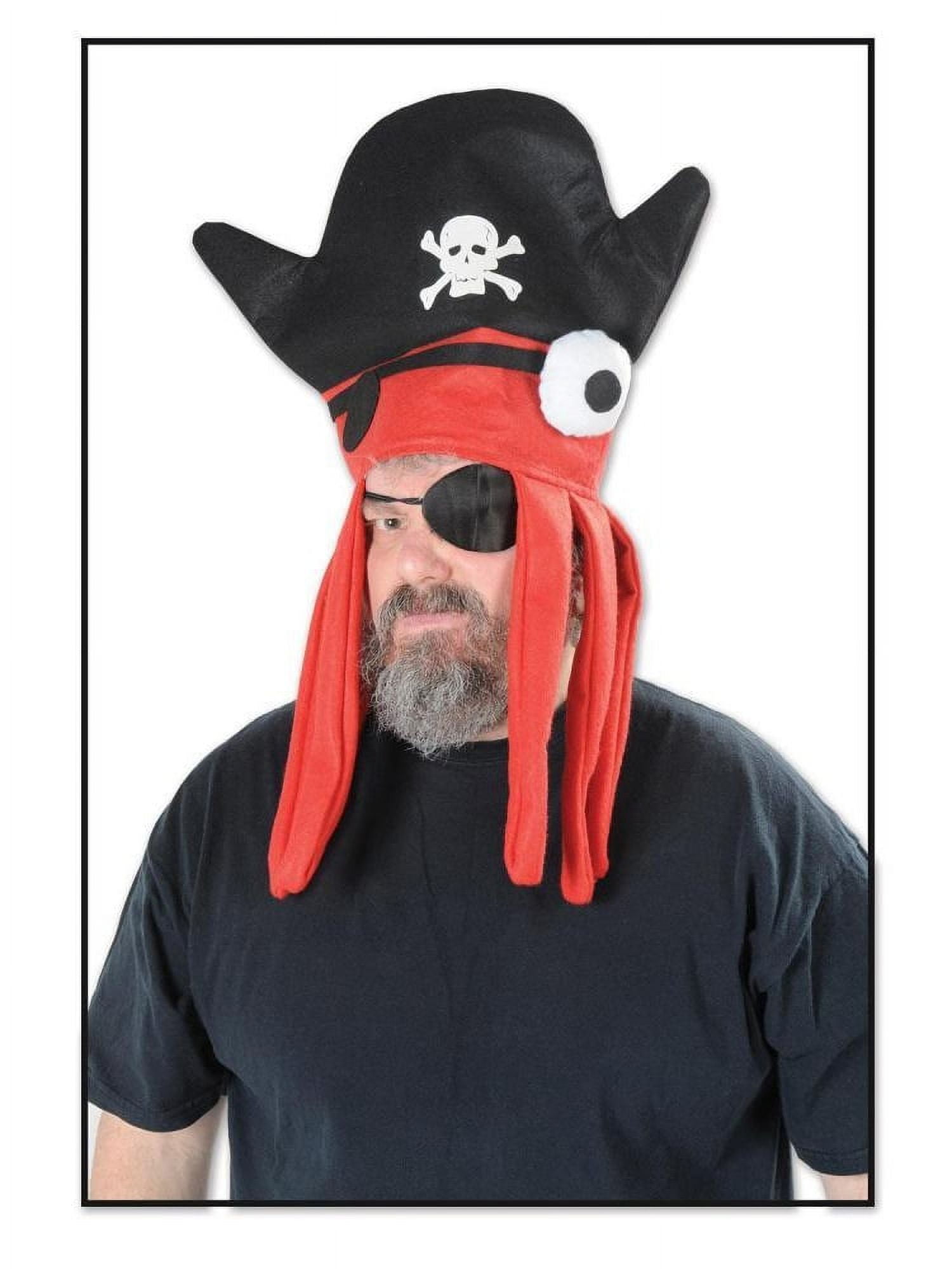 Picture of Beistle 60018 Felt Pirate Squid Hat&#44; Black & Red - Pack of 12