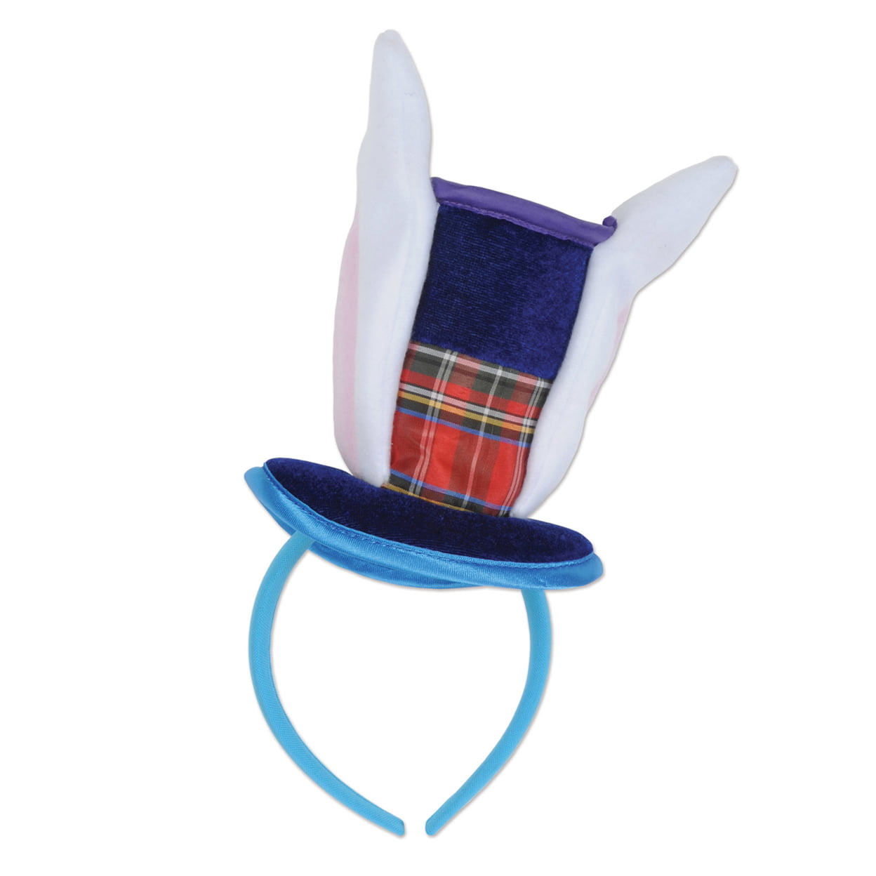 Picture of Beistle 60019 Bunny Top Hat & Ears Headband&#44; Blue & White - Pack of 12