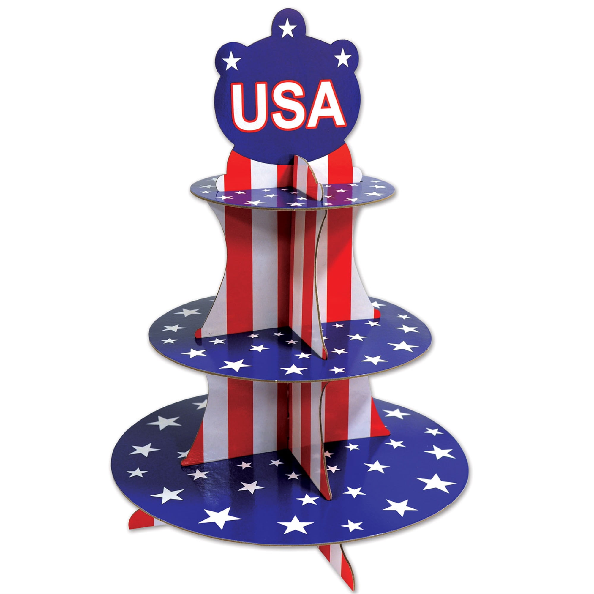 Picture of Beistle 54790 Patriotic Cupcake Stand&#44; Assorted - Pack of 12