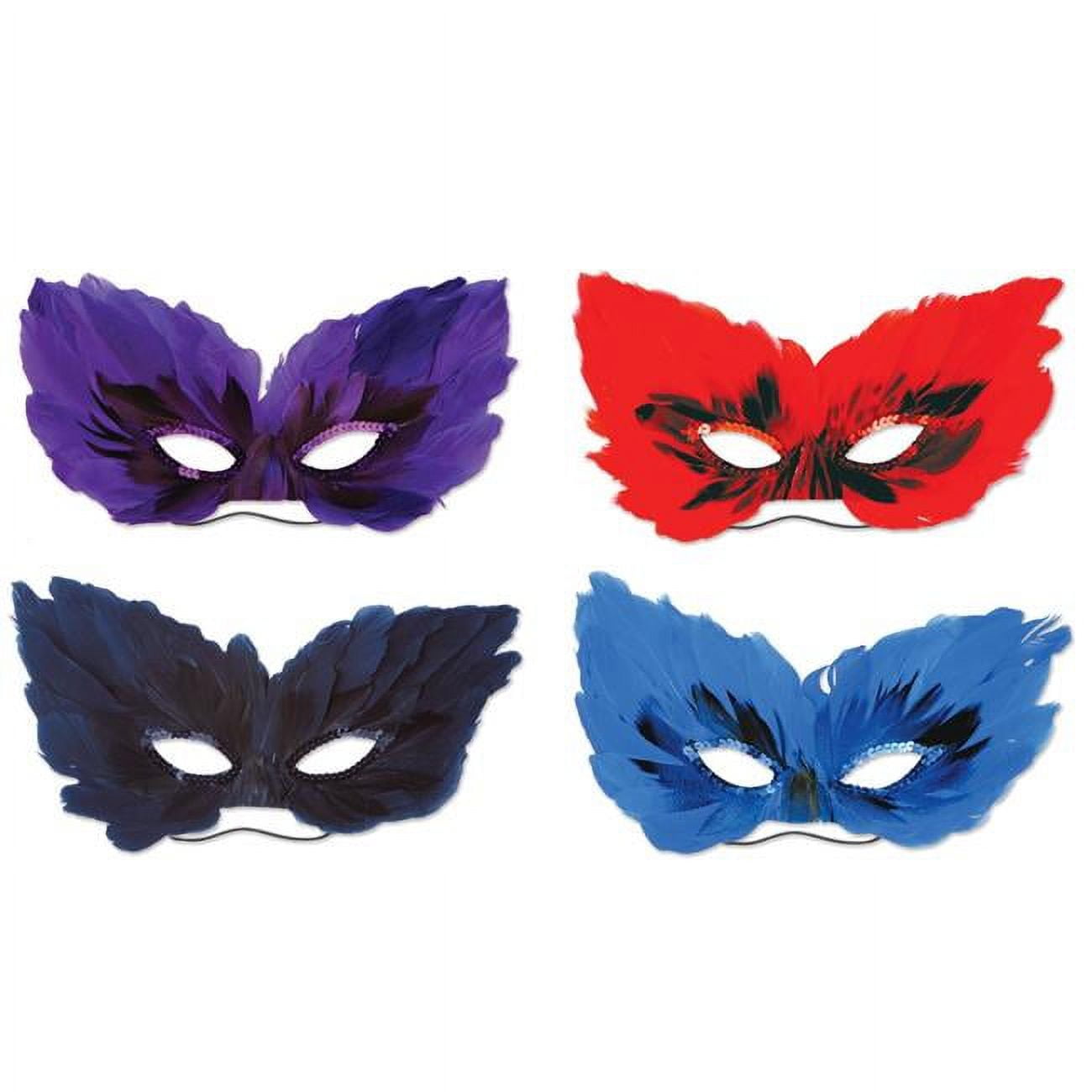 Picture of Beistle 52182 Feather Mask Costumes&#44; Assorted - Pack of 12