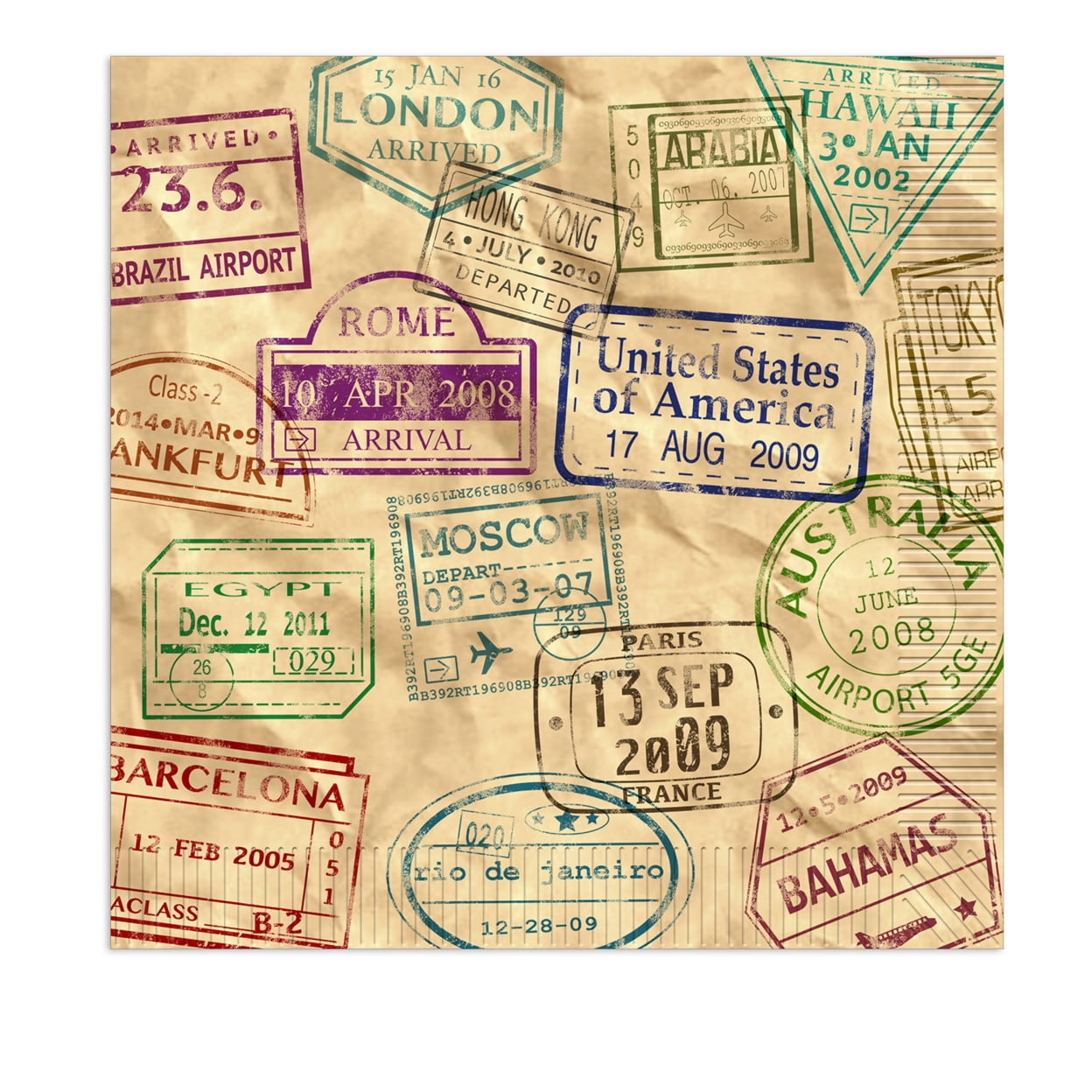 Picture of The Beistle 59983 Around The World Luncheon Napkins, Multicolored