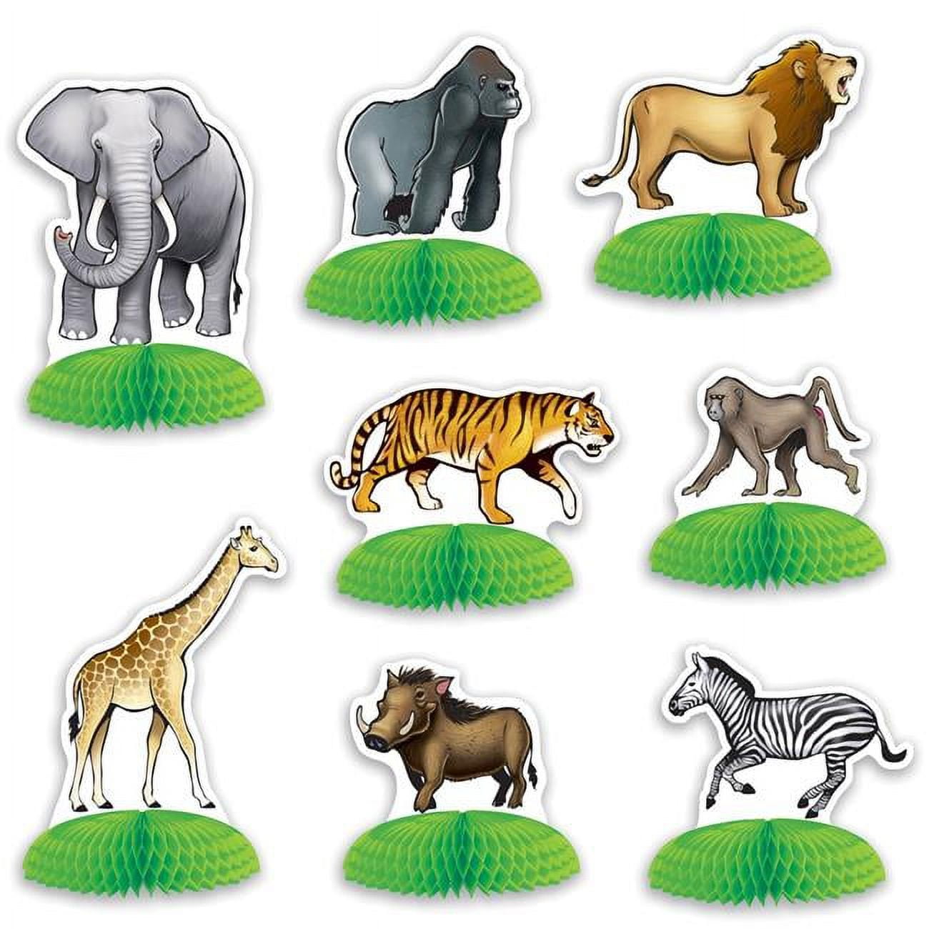 Picture of Beistle 53374 3 to 5.5 in. Jungle Safari Animal Mini Centerpieces - Pack of 12