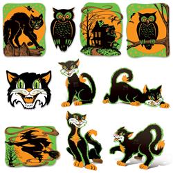 Picture of Beistle 391 8.5 to 13.75 in. Vintage Halloween Fluorescent Cutouts - Pack of 12