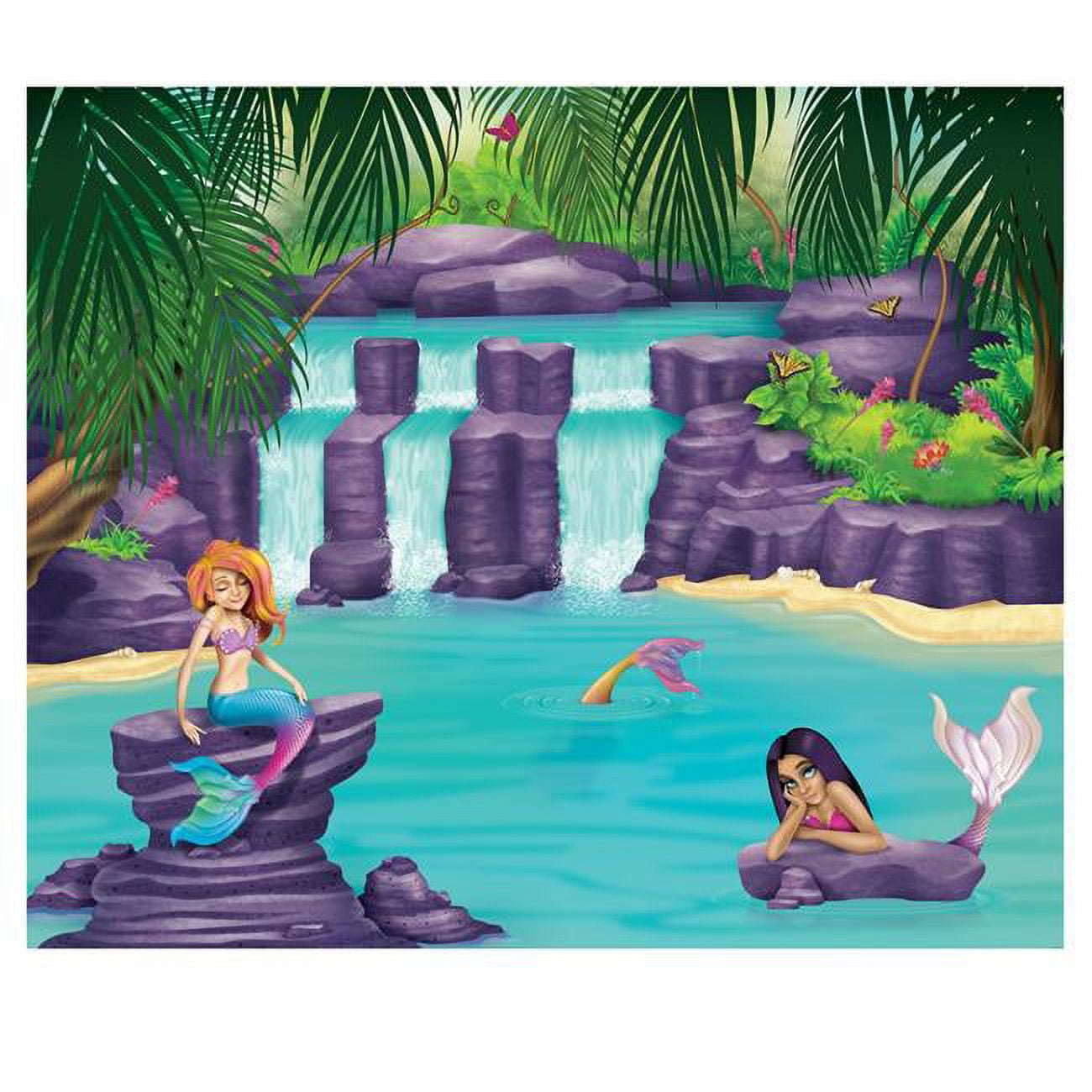 Picture of Beistle 53447 5 x 6 ft. Mermaid Lagoon Insta-Mural - Pack of 6