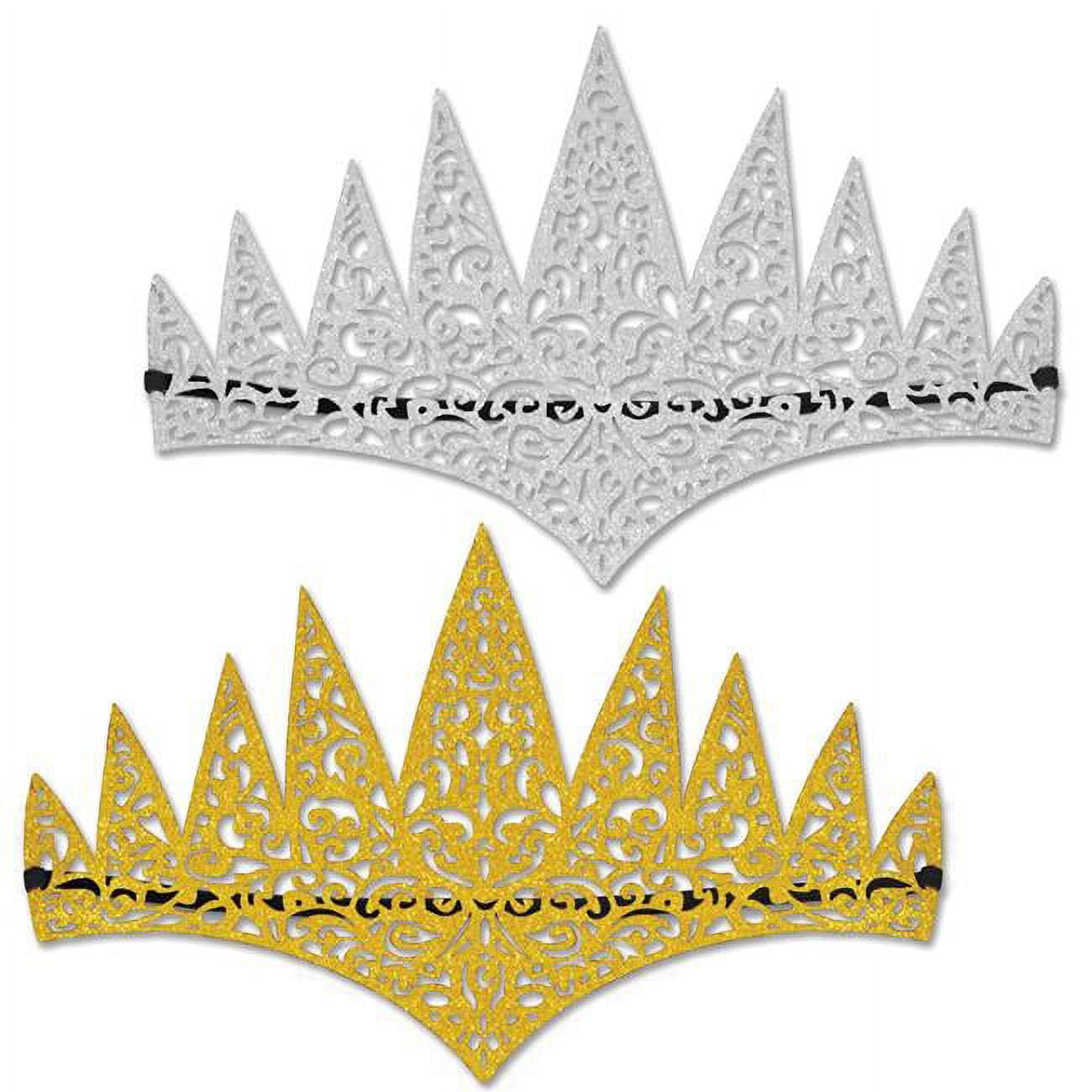 Picture of Beistle 60665 Glittered Laser Cut Tiaras - Pack of 12