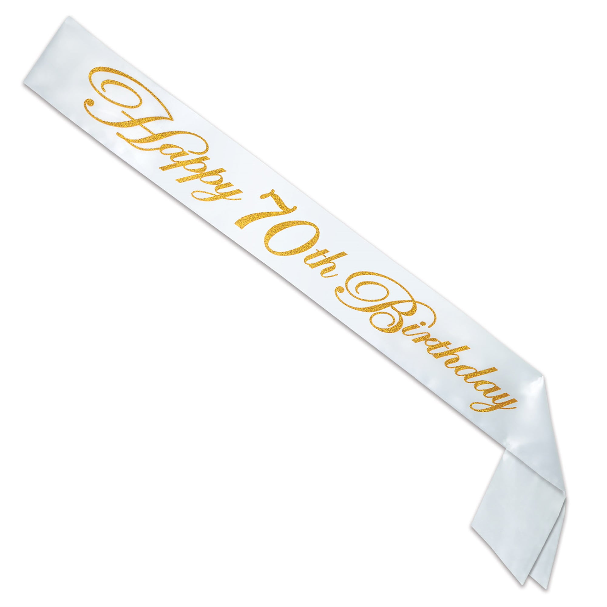 Picture of Beistle 60885-70 33 x 4 in. Glittered Happy 70th Birthday Satin Sash - Pack of 6