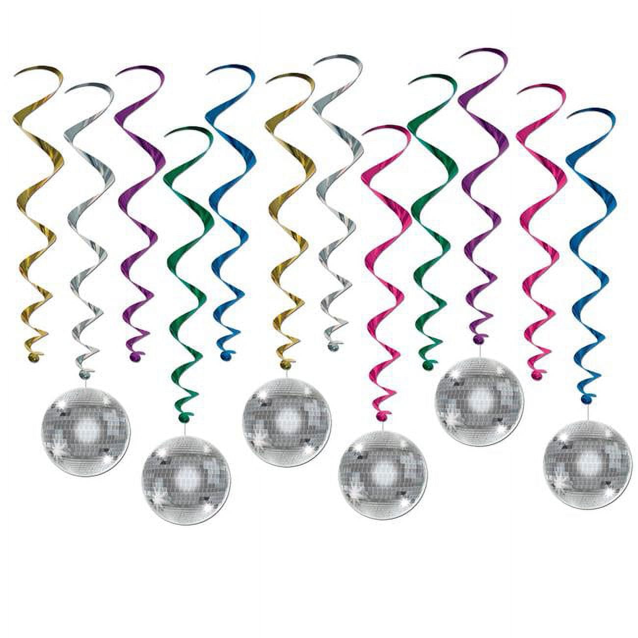 Picture of Beistle 53469 17.5 to 32.5 in. Disco Ball Hanging Whirls - Pack of 6