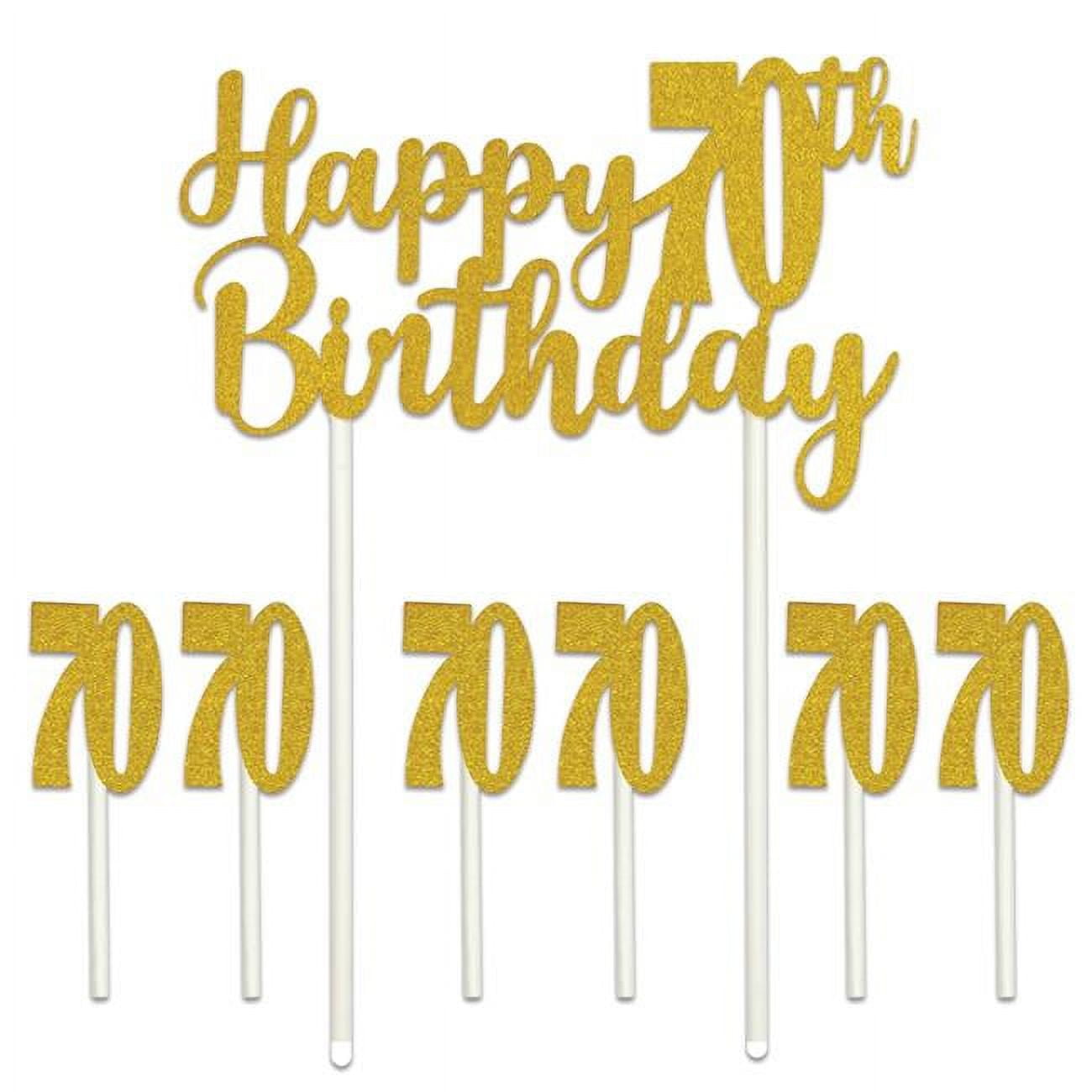 Picture of Beistle 53523-70 6 x 8.25 in. Happy 70th Birthday Cake Topper - Pack of 12