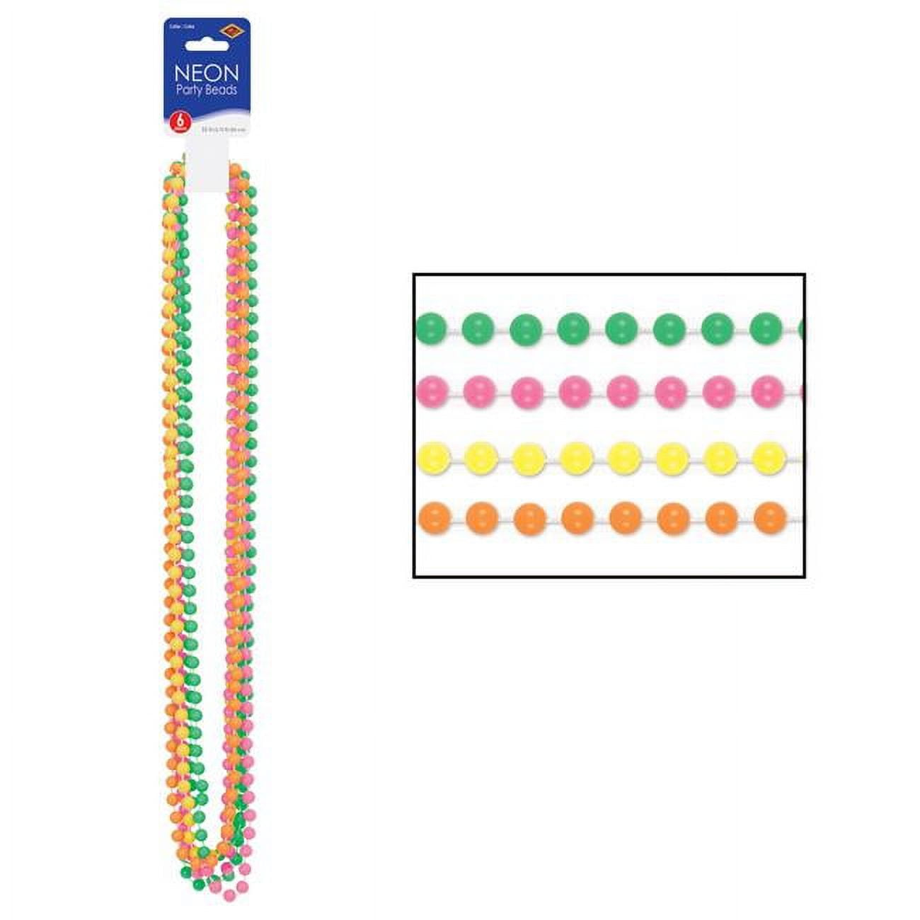 Picture of Beistle 53524 7 mm x 33 in. Neon Party Beads&#44; Assorted Color - Pack of 12
