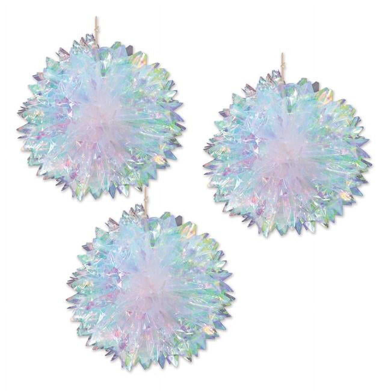 Picture of Beistle 53529 16 in. Iridescent Fluff Balls - Pack of 6