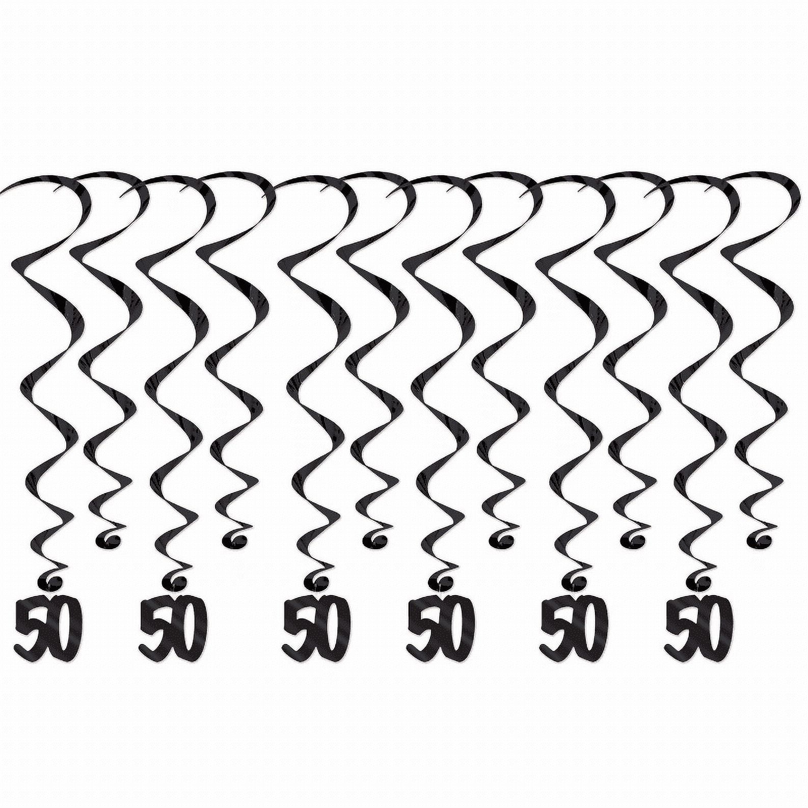 Picture of Beistle 53570-50 17.5 to 32 in. 50 Whirls, Black - Pack of 6