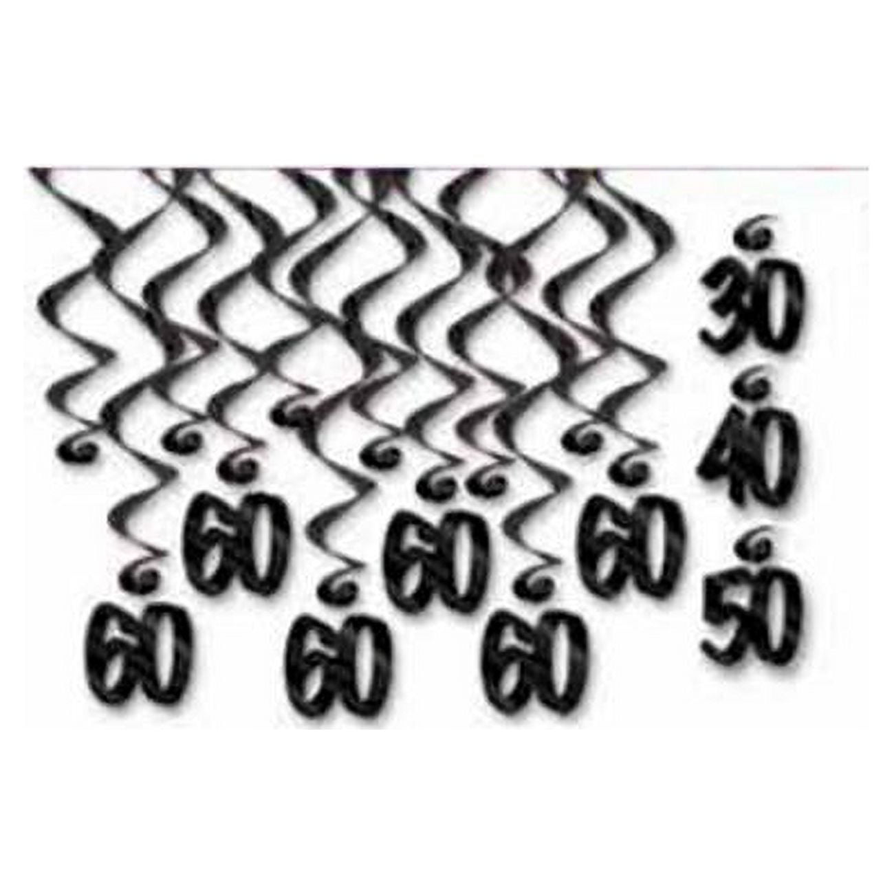 Picture of Beistle 53570-60 17.5 to 32 in. 60 Whirls, Black - Pack of 6