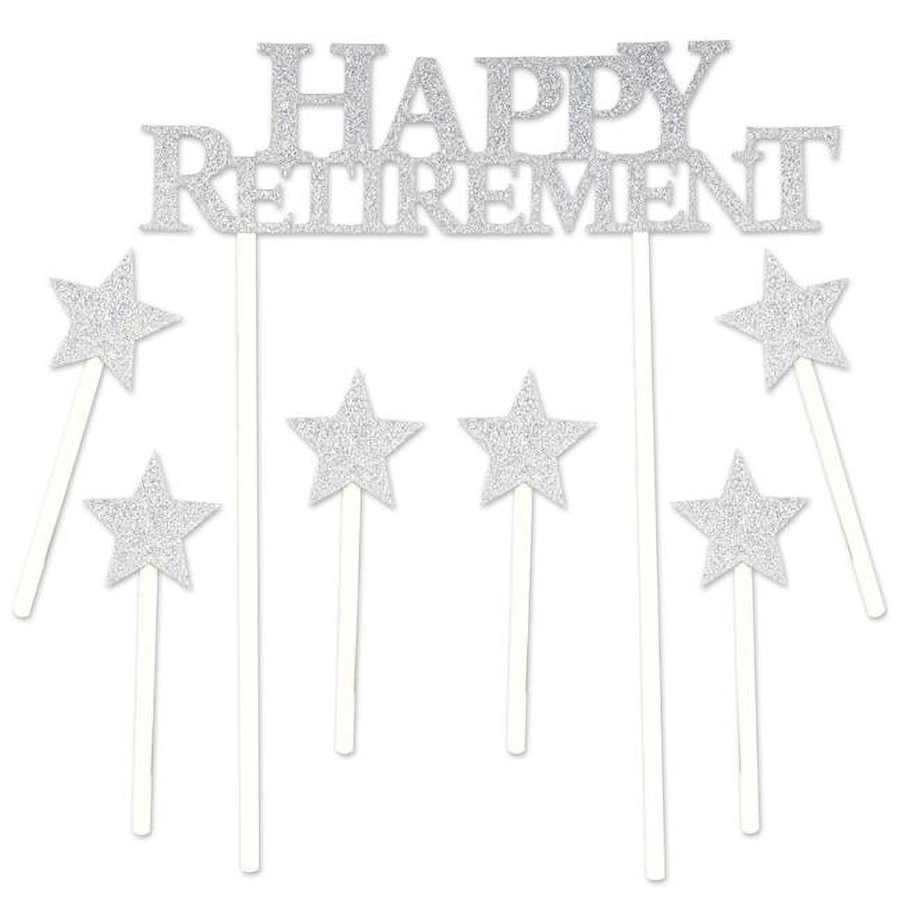 Picture of Beistle 57430 6 x 8.25 in. Happy Retirement Cake Topper - Pack of 12