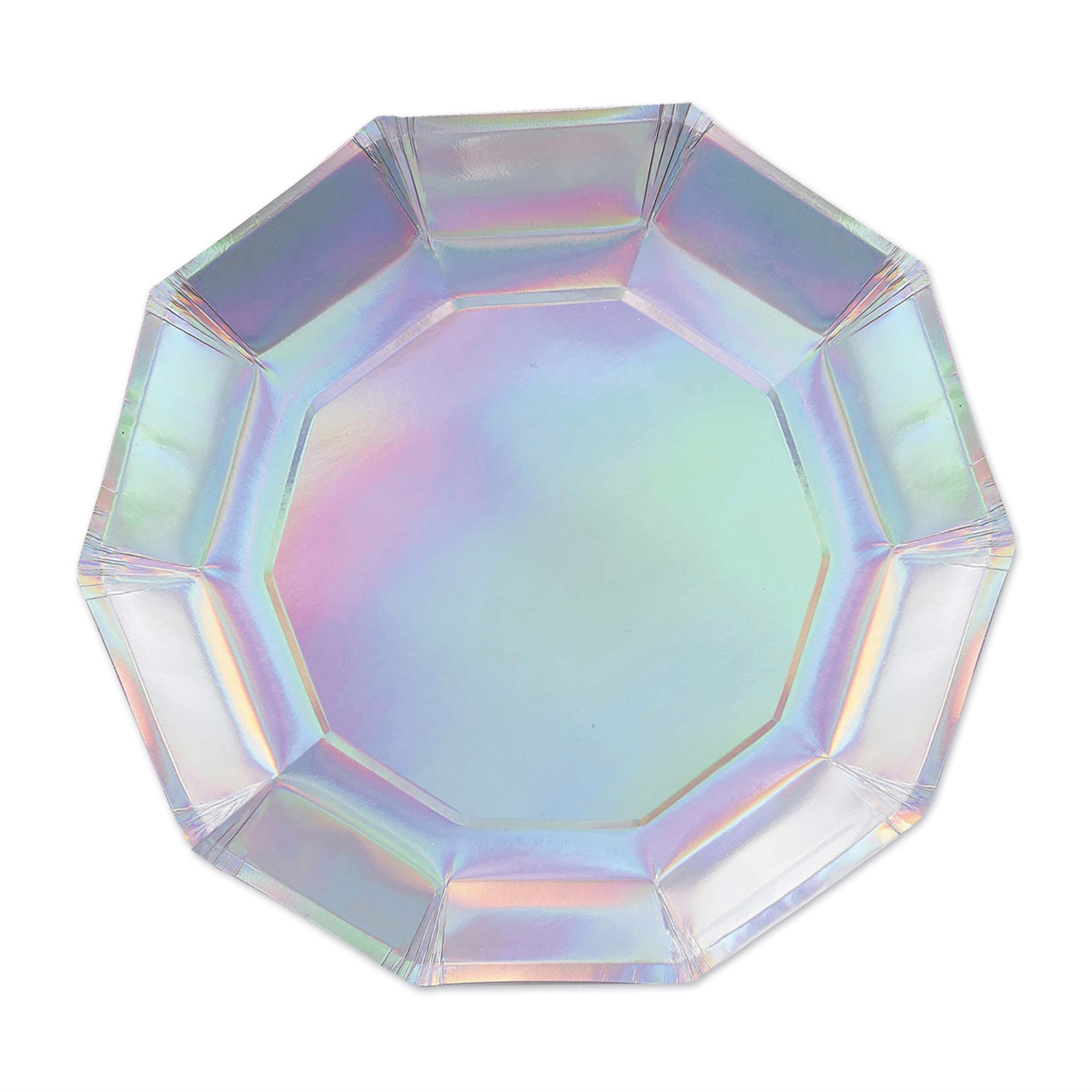 Picture of Beistle 53571 7 in. Iridescent Decagon Plates - Pack of 12
