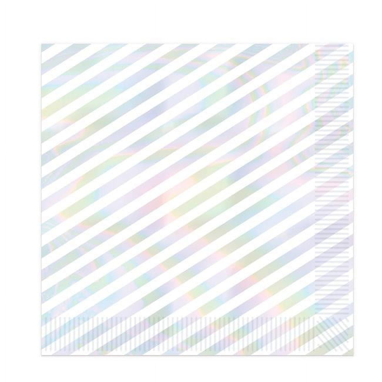 Picture of Beistle 53572 2-Ply Iridescent Stripes Beverage Napkins - Pack of 12