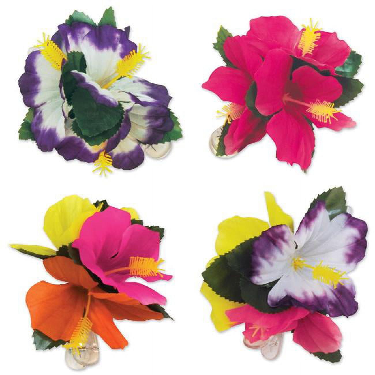 Picture of Beistle 60864 6 in. Tropical Hair Clips&#44; Assorted Color - Pack of 6