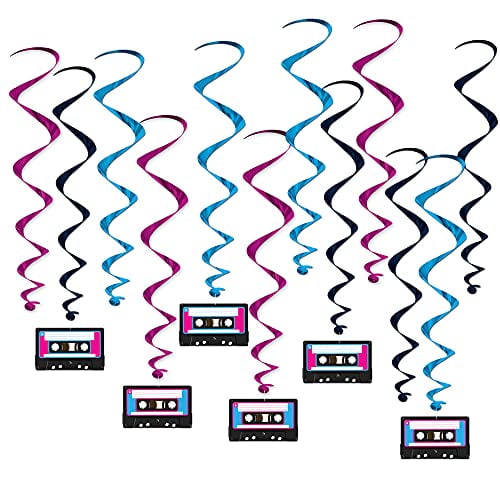 Picture of Beistle 53587 17.5 to 31 in. Cassette Tape Whirls - Pack of 6