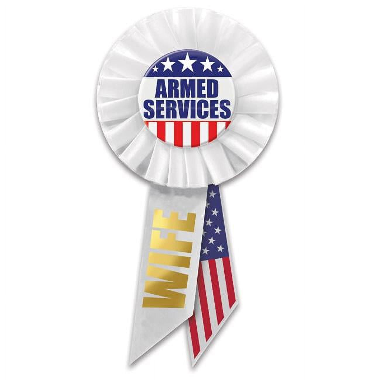 Picture of Beistle RS516 3.25 x 6.5 in. Armed Services Wife Rosette